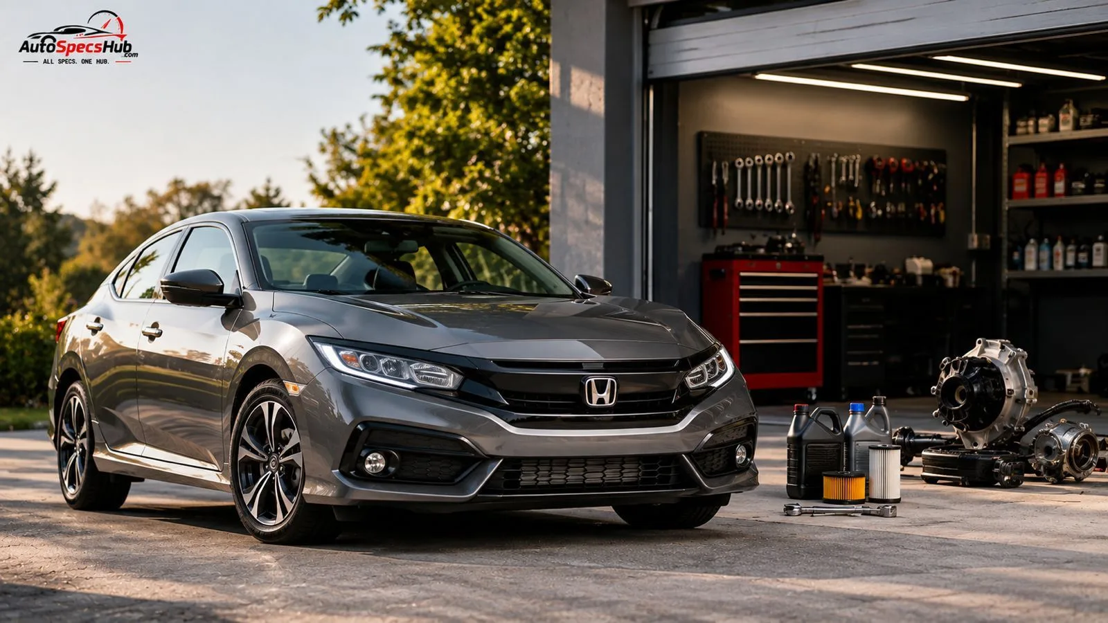 Honda Civic CVT in a service garage, highlighting reliability, maintenance, and common transmission issues.