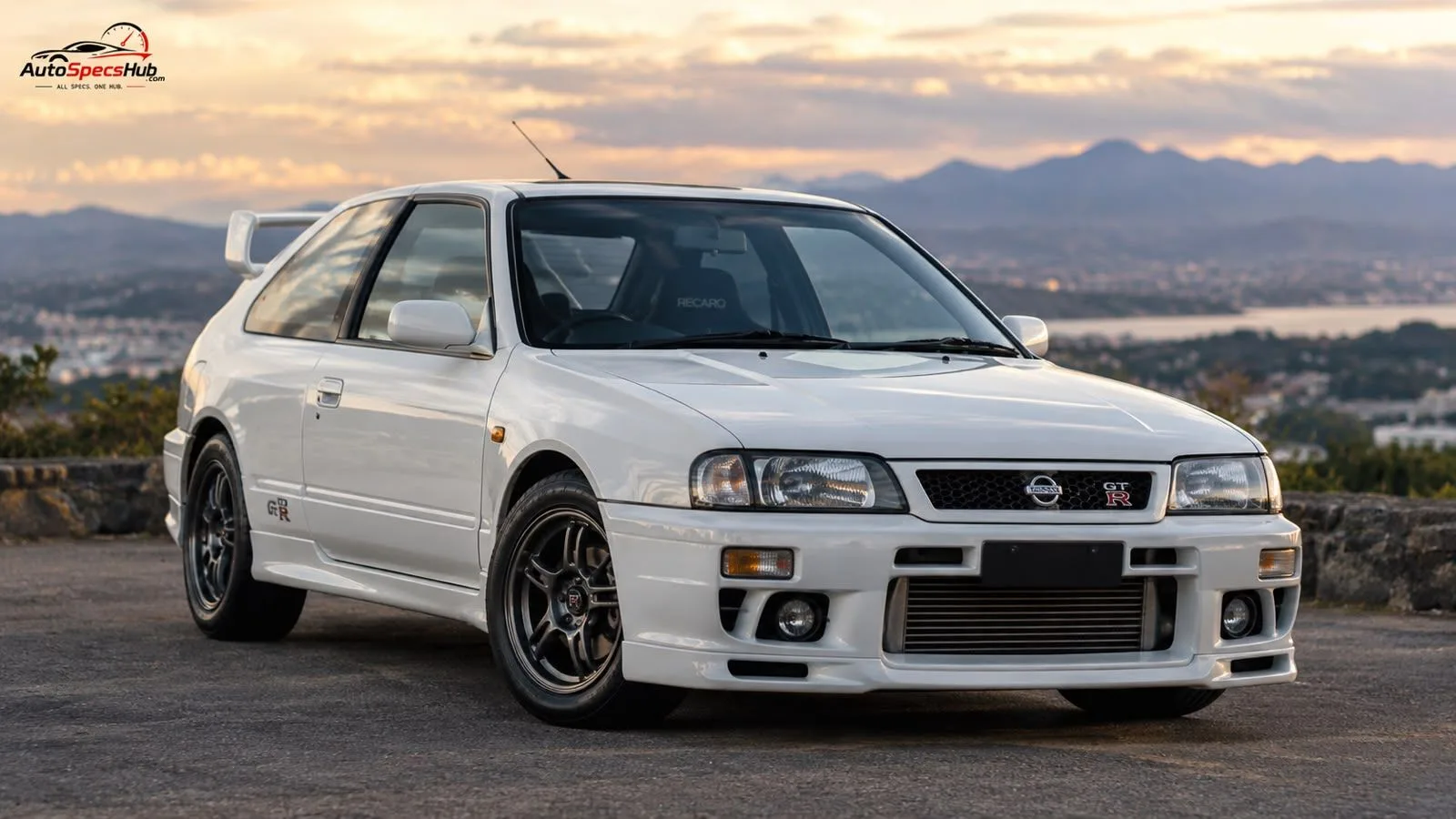 Classic Nissan Pulsar GTI-R in a premium outdoor setting, showcasing its performance heritage and collector appeal.