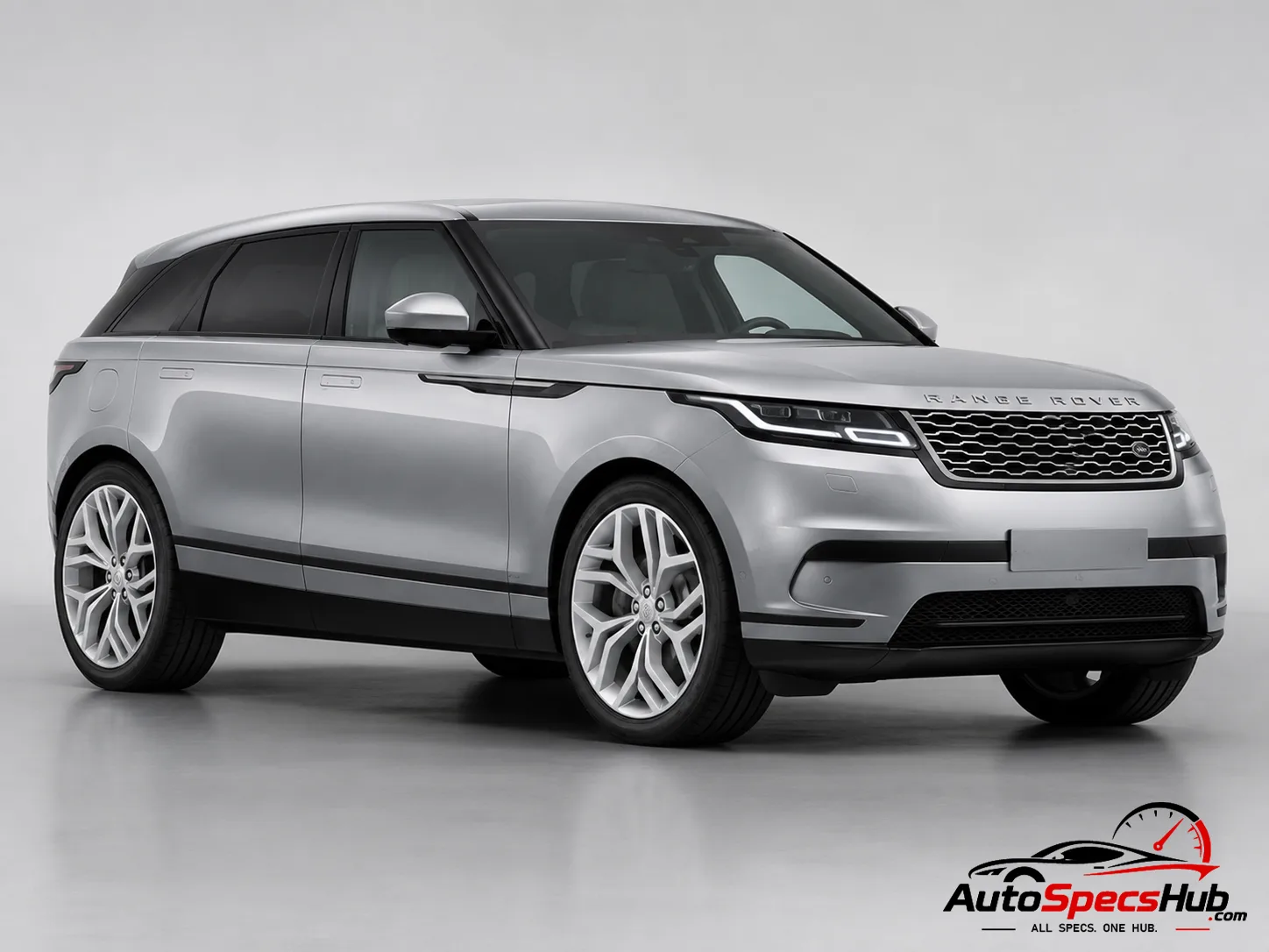 2017 Land Rover Range Rover Velar P250 front three-quarter view in Indus Silver