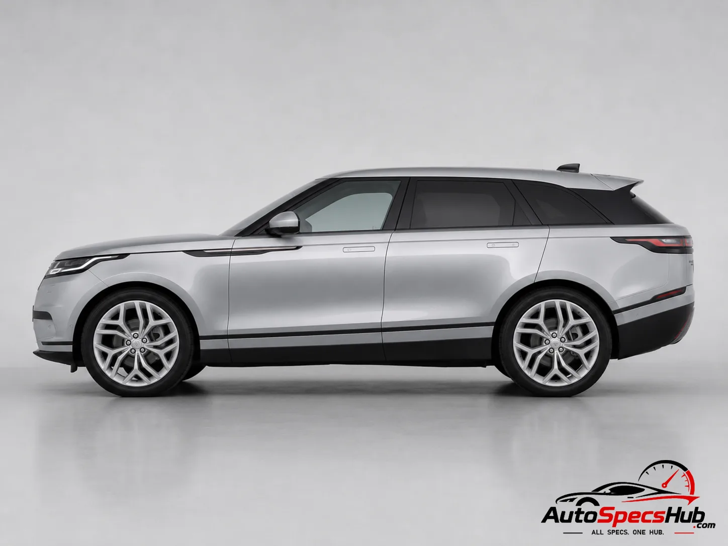 2017 Land Rover Range Rover Velar P250 side profile in Indus Silver