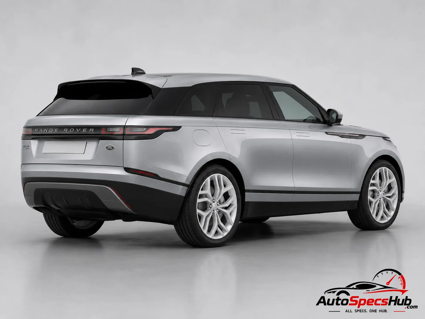 2017 Land Rover Range Rover Velar P250 rear three-quarter view in Indus Silver