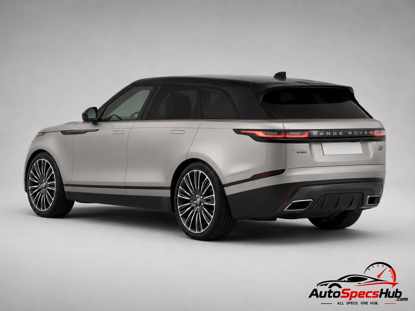 2018 Land Rover Range Rover Velar P340 rear three-quarter view in Indus Silver