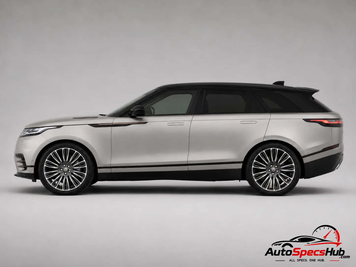 2018 Land Rover Range Rover Velar P340 side profile in Indus Silver