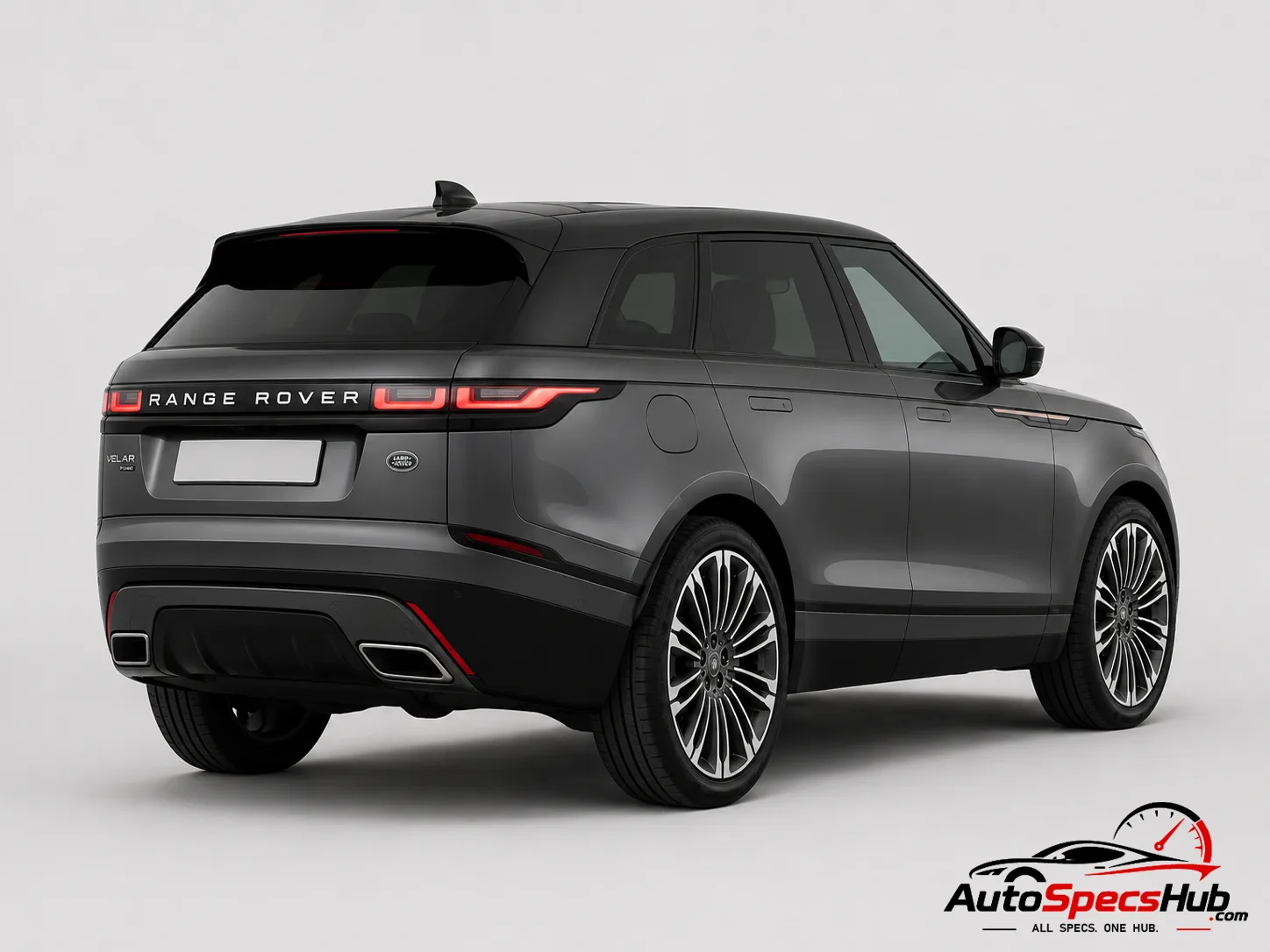 2023 Land Rover Range Rover Velar P250 rear three-quarter view in Carpathian Grey