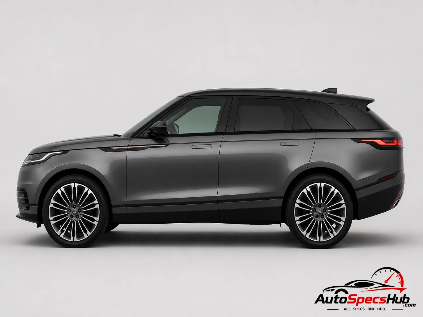 2023 Land Rover Range Rover Velar P250 side profile in Carpathian Grey