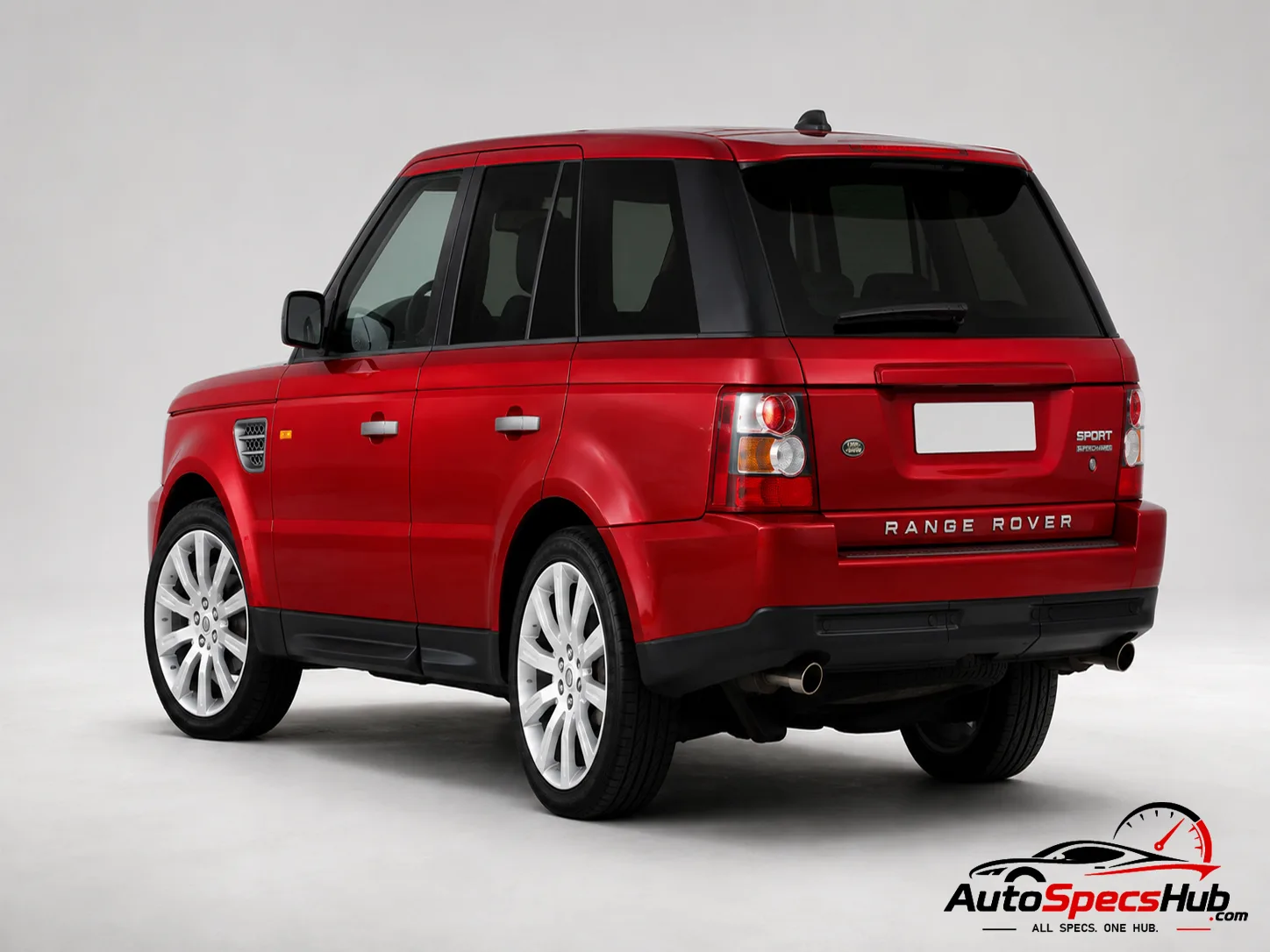 2005 Land Rover Range Rover Sport Supercharged rear three-quarter view in Rimini Red