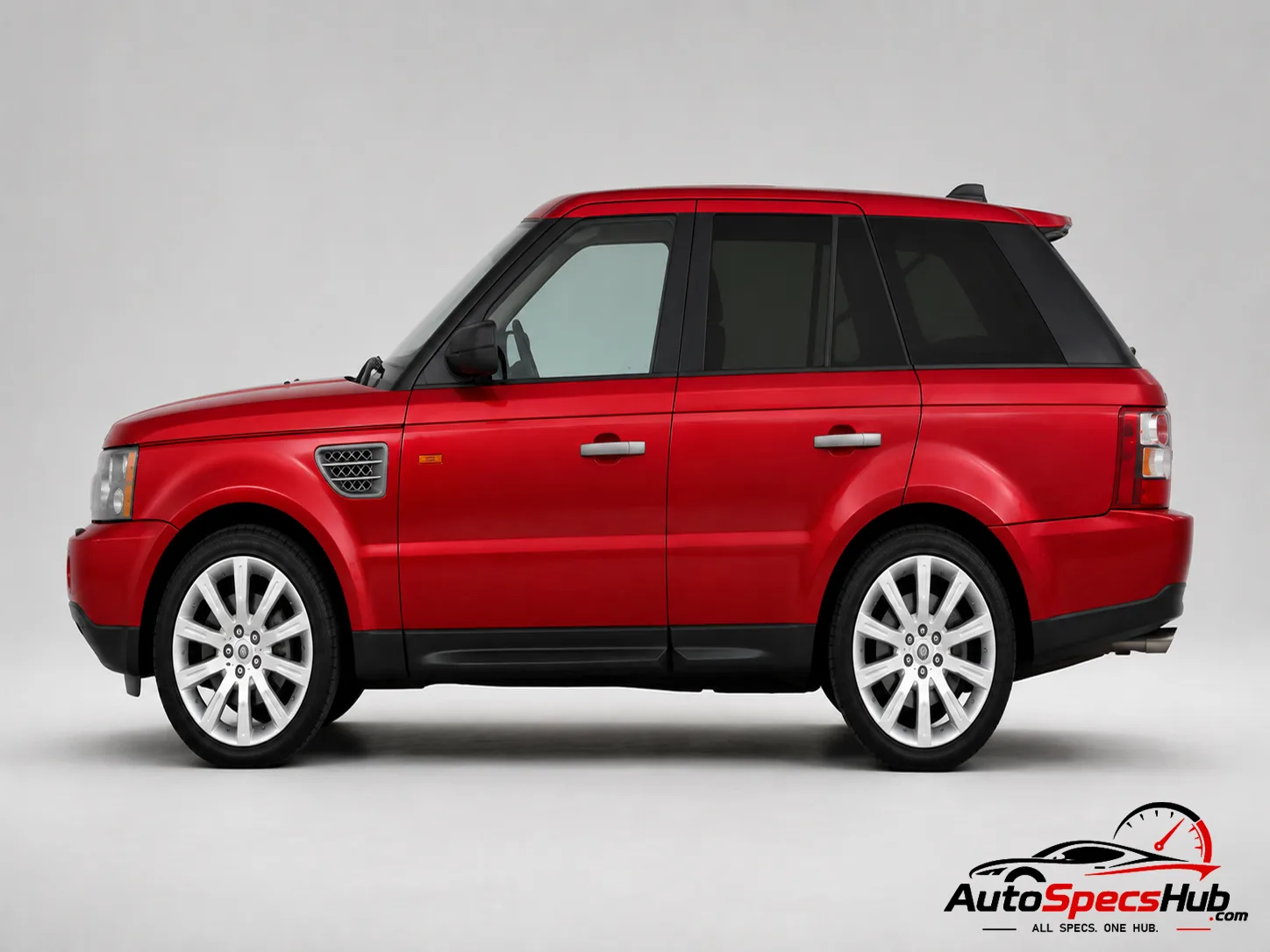2005 Land Rover Range Rover Sport Supercharged side profile in Rimini Red
