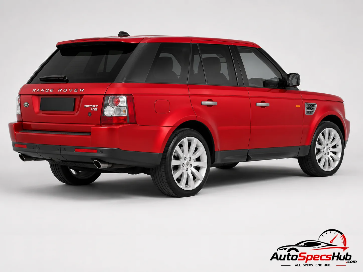 2005 Land Rover Range Rover Sport V8 rear three-quarter view in Rimini Red