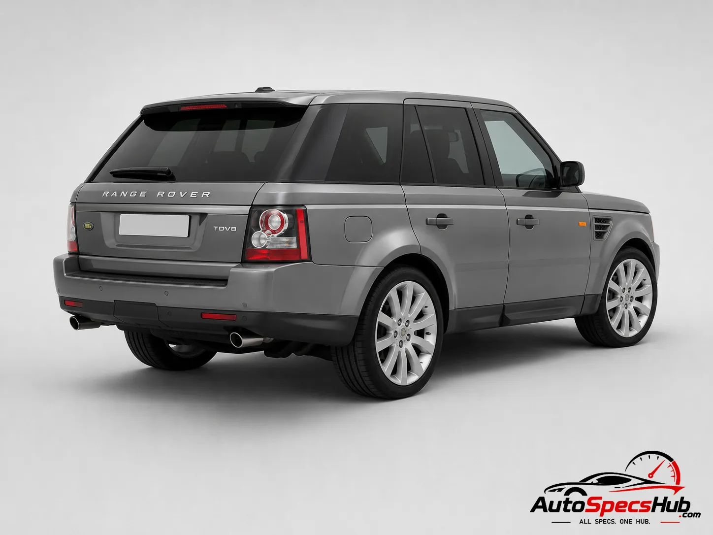 2007 Land Rover Range Rover Sport TDV8 rear three-quarter view in Stornoway Grey