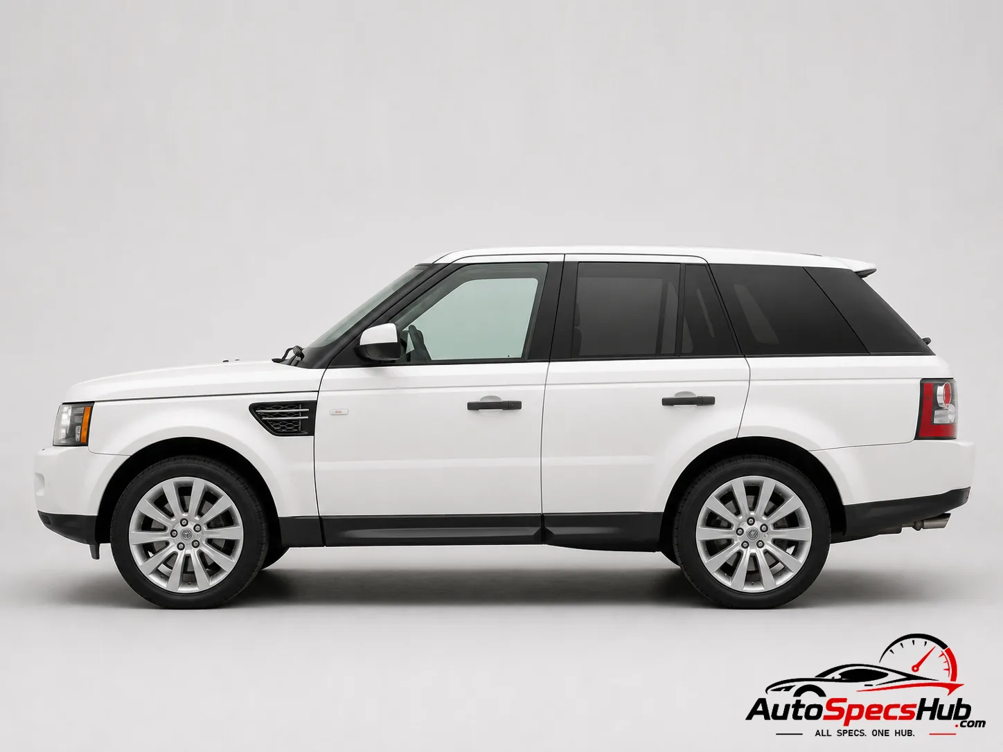 2009 Land Rover Range Rover Sport Supercharged side profile in Fuji White