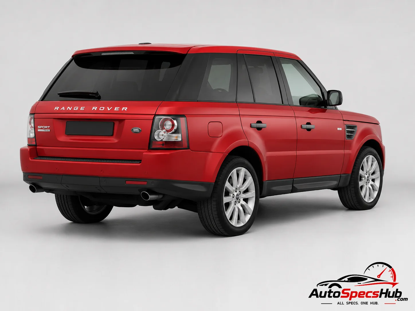 2011 Land Rover Range Rover Sport TDV6 rear three-quarter view in Firenze Red
