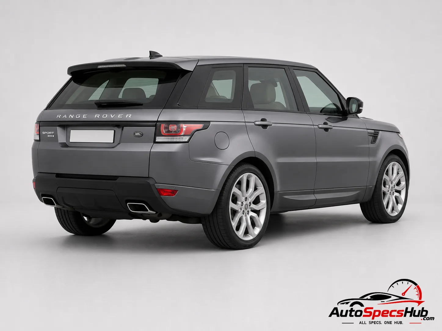 2013 Land Rover Range Rover Sport 4.4 SDV8 rear three-quarter view in Corris Grey