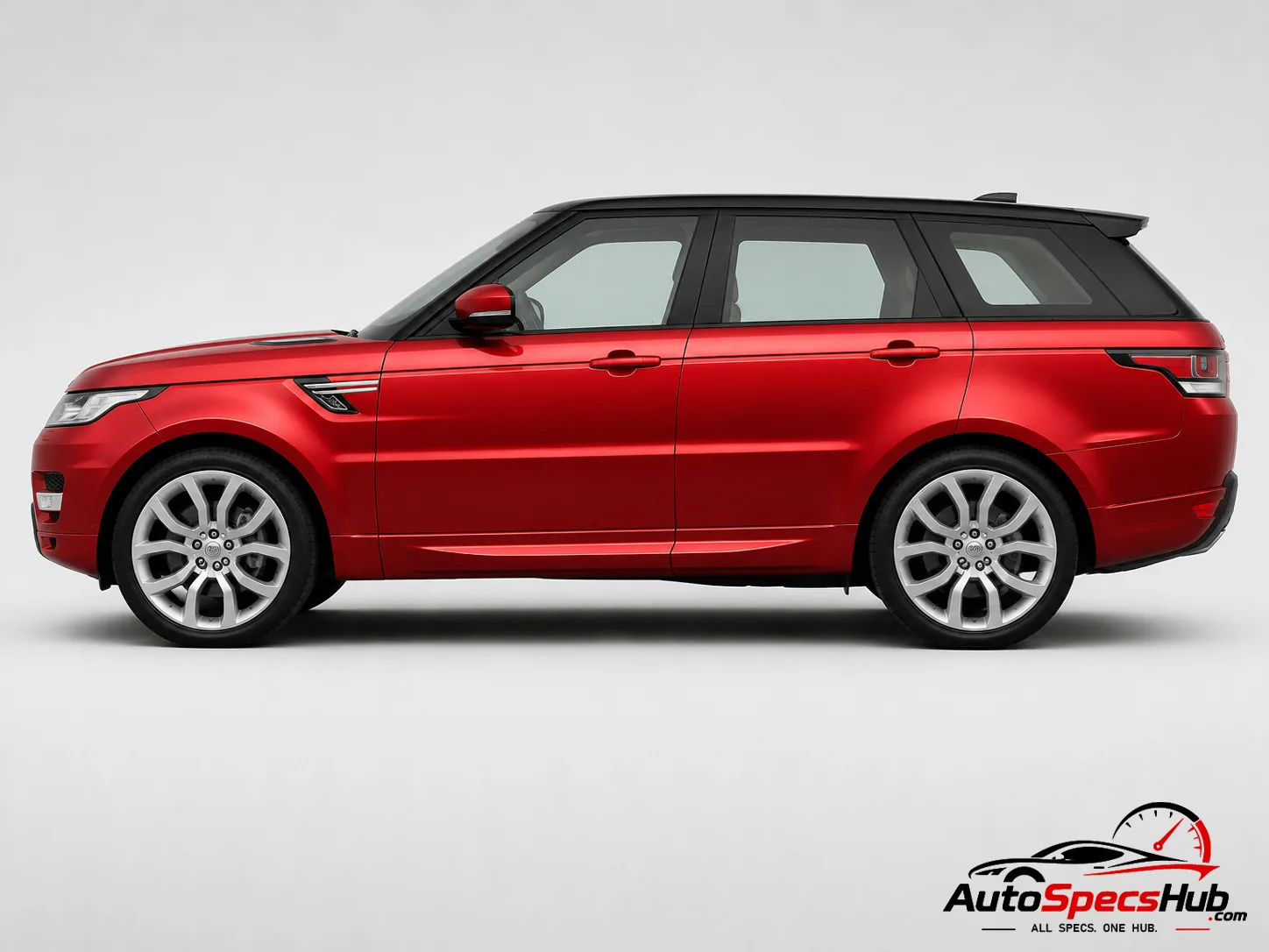 2014 Land Rover Range Rover Sport 3.0 SDV6 Hybrid side profile in Firenze Red