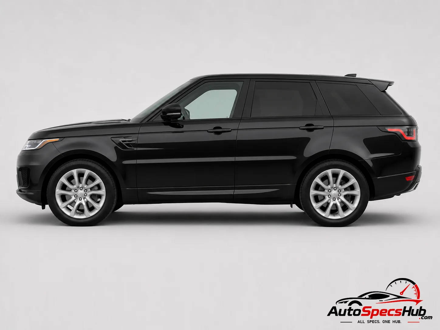 2018 Land Rover Range Rover Sport 3.0 V6 side profile in Santorini Black