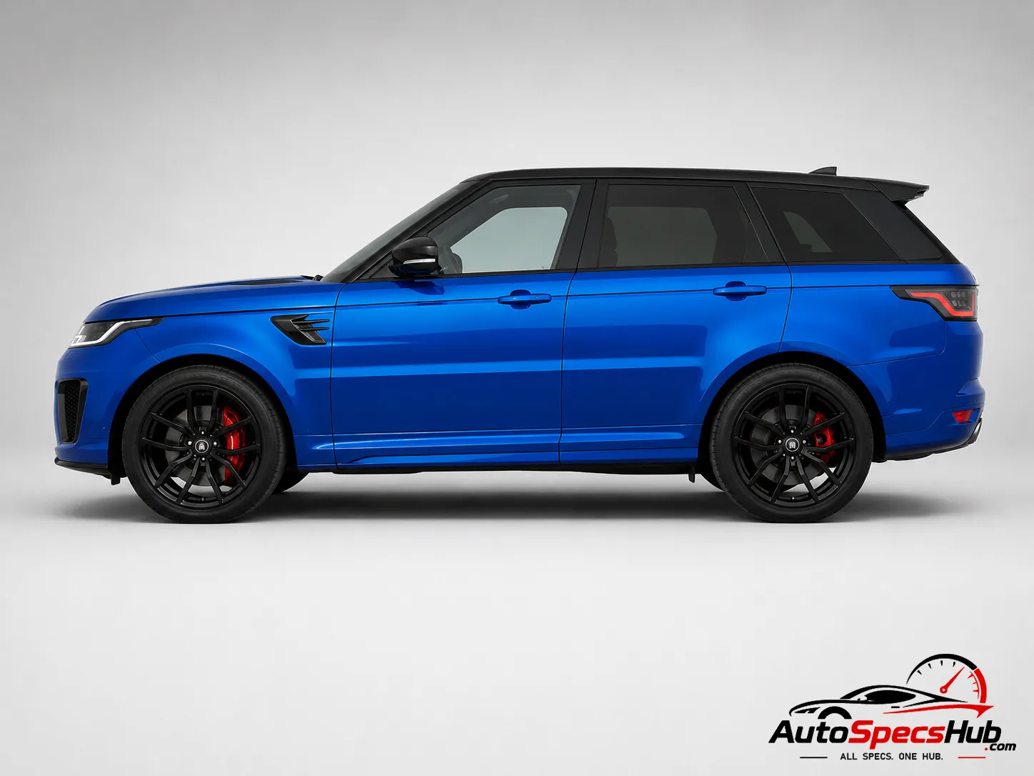 2018 Land Rover Range Rover Sport SVR side profile in Velocity Blue
