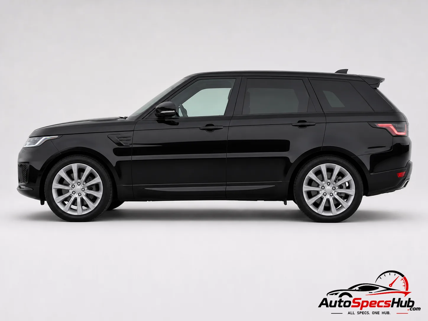 2018 Land Rover Range Rover Sport 5.0 V8 side profile in Santorini Black