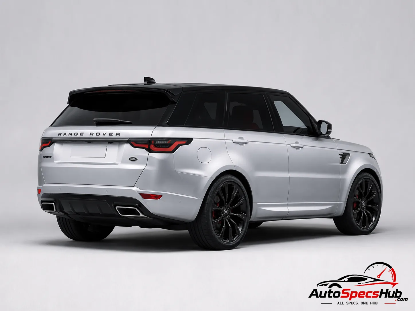 2019 Land Rover Range Rover Sport P400 MHEV rear three-quarter view in Fuji White