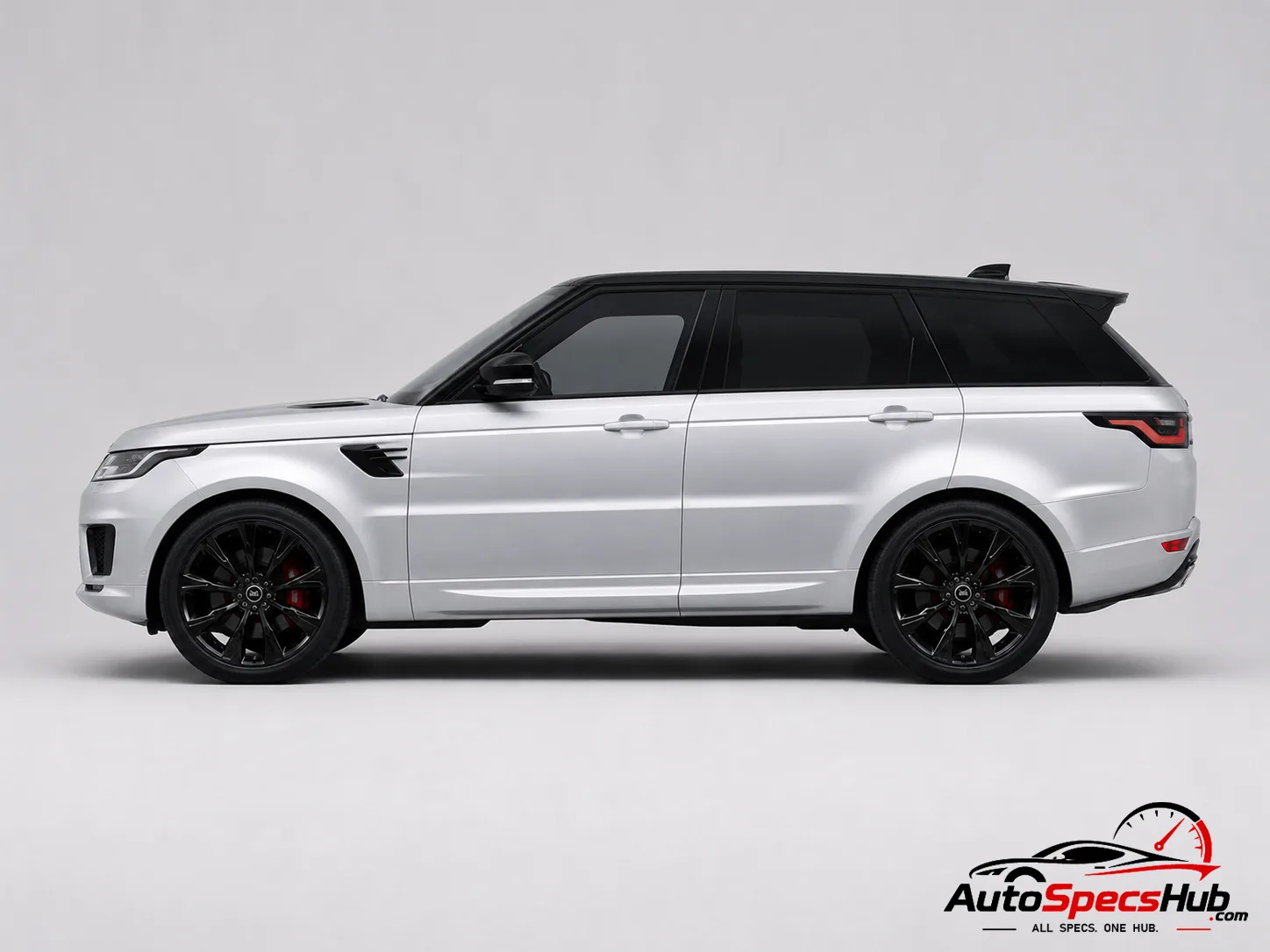 2019 Land Rover Range Rover Sport P400 MHEV side profile in Fuji White