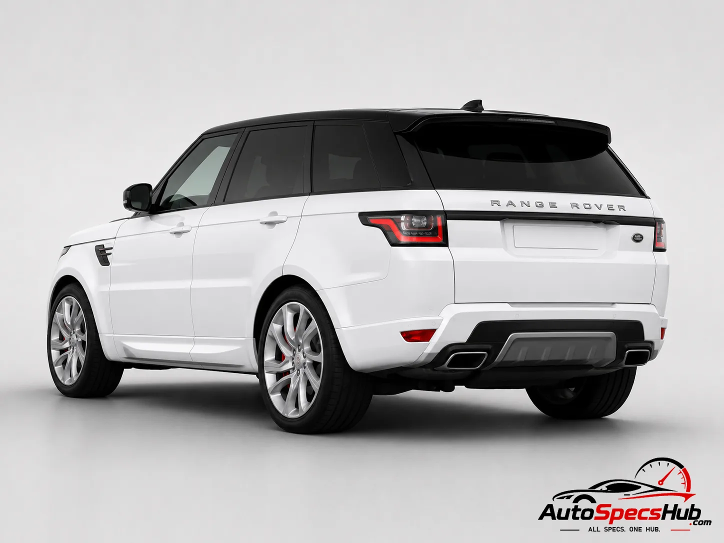 2018 Land Rover Range Rover Sport 2.0 Si4 rear three-quarter view in Fuji White