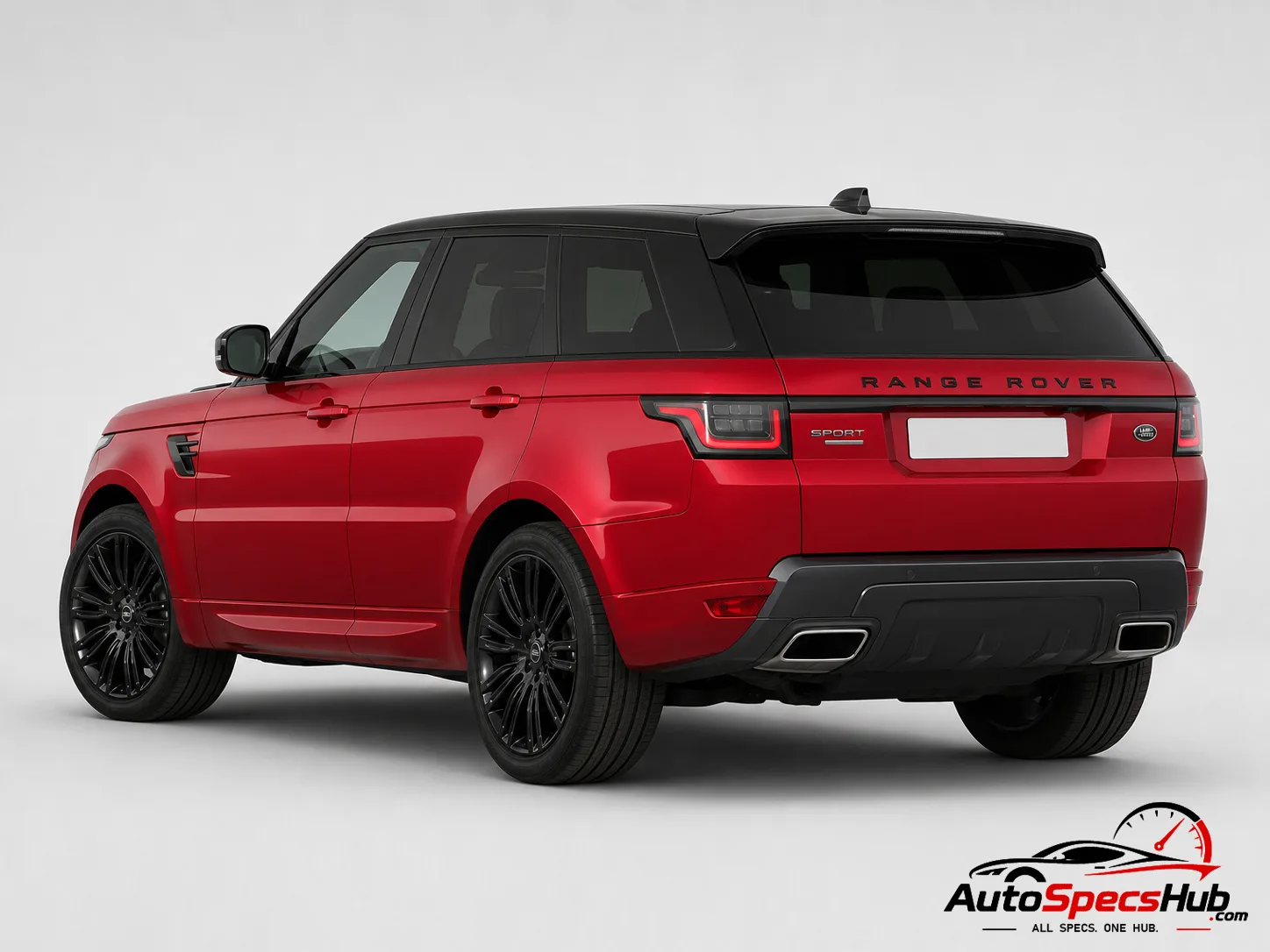 2018 Land Rover Range Rover Sport 4.4 SDV8 rear three-quarter view in Firenze Red