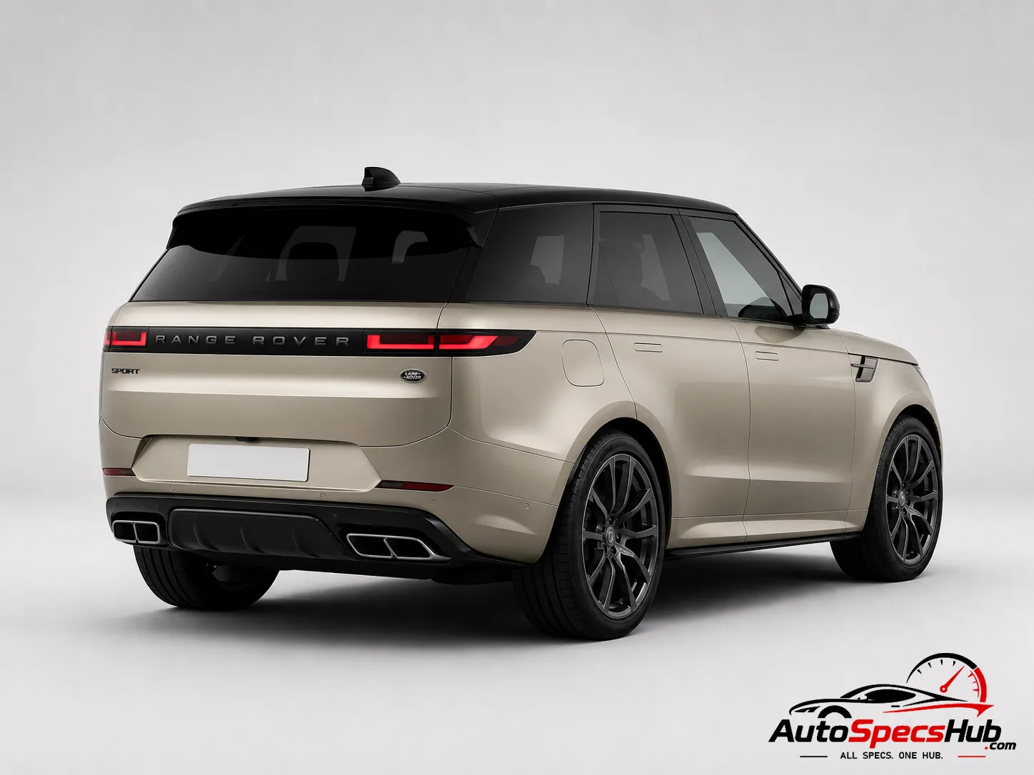 2023 Land Rover Range Rover Sport SV rear three-quarter view in Satin Gold