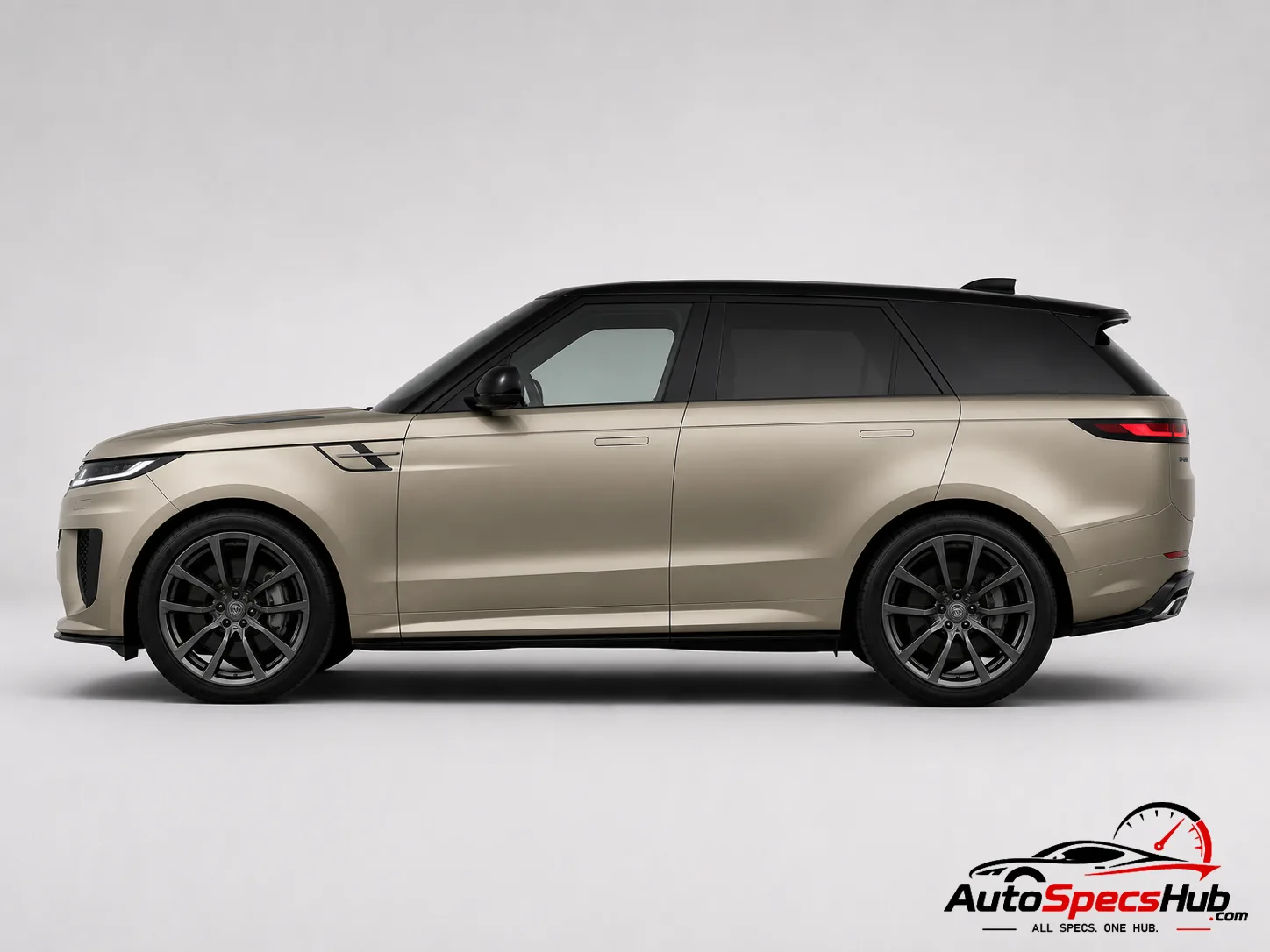 2023 Land Rover Range Rover Sport SV side profile in Satin Gold