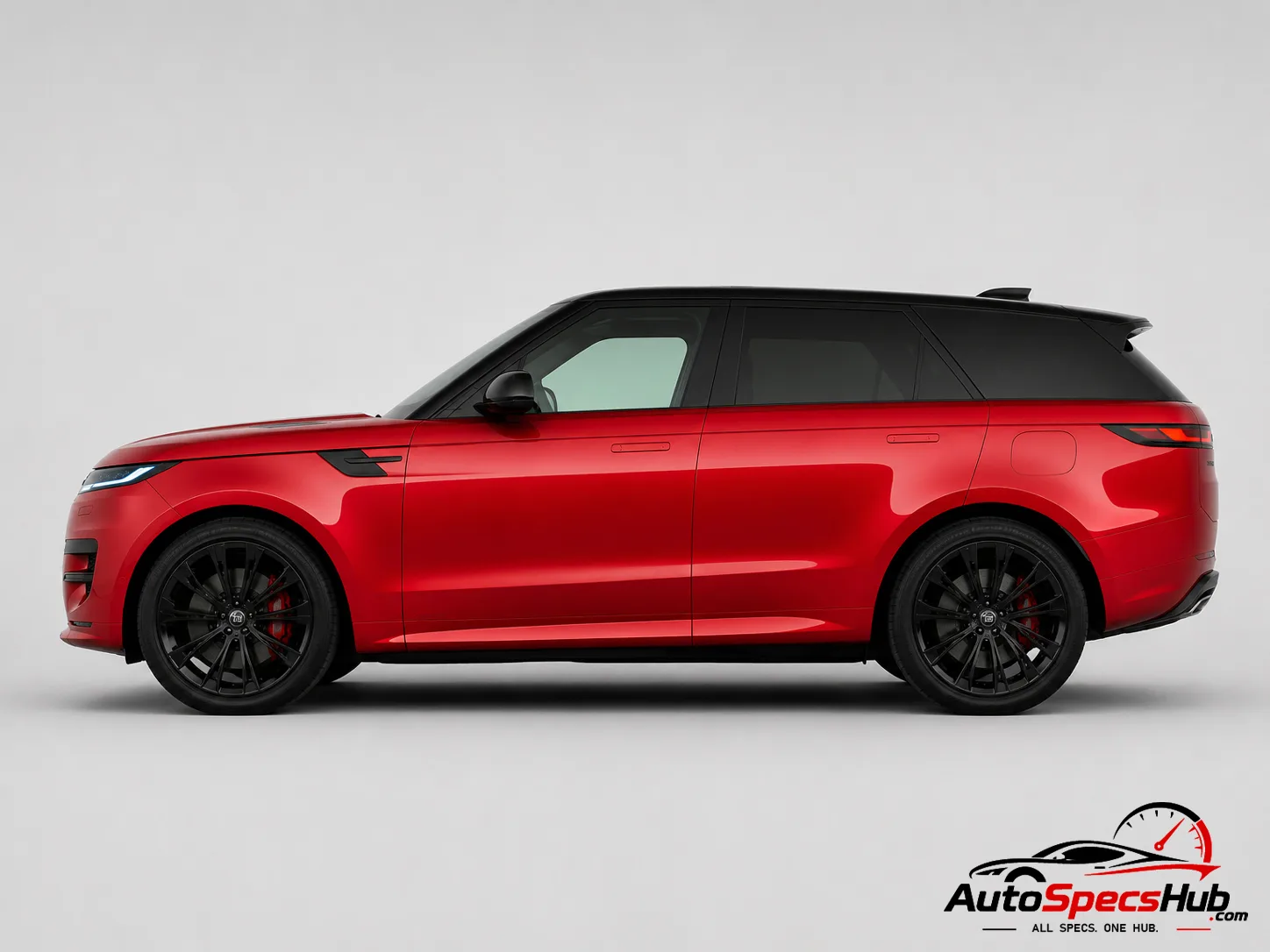 2022 Land Rover Range Rover Sport P530 side profile in Firenze Red