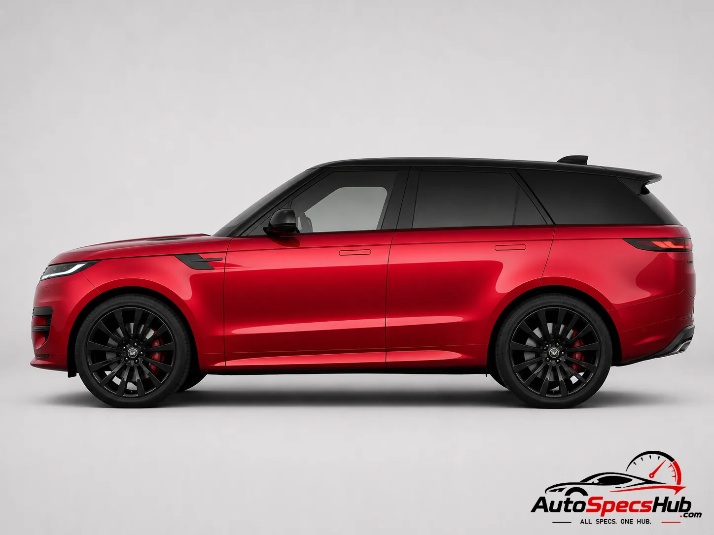 2023 Land Rover Range Rover Sport P530 side profile in Firenze Red