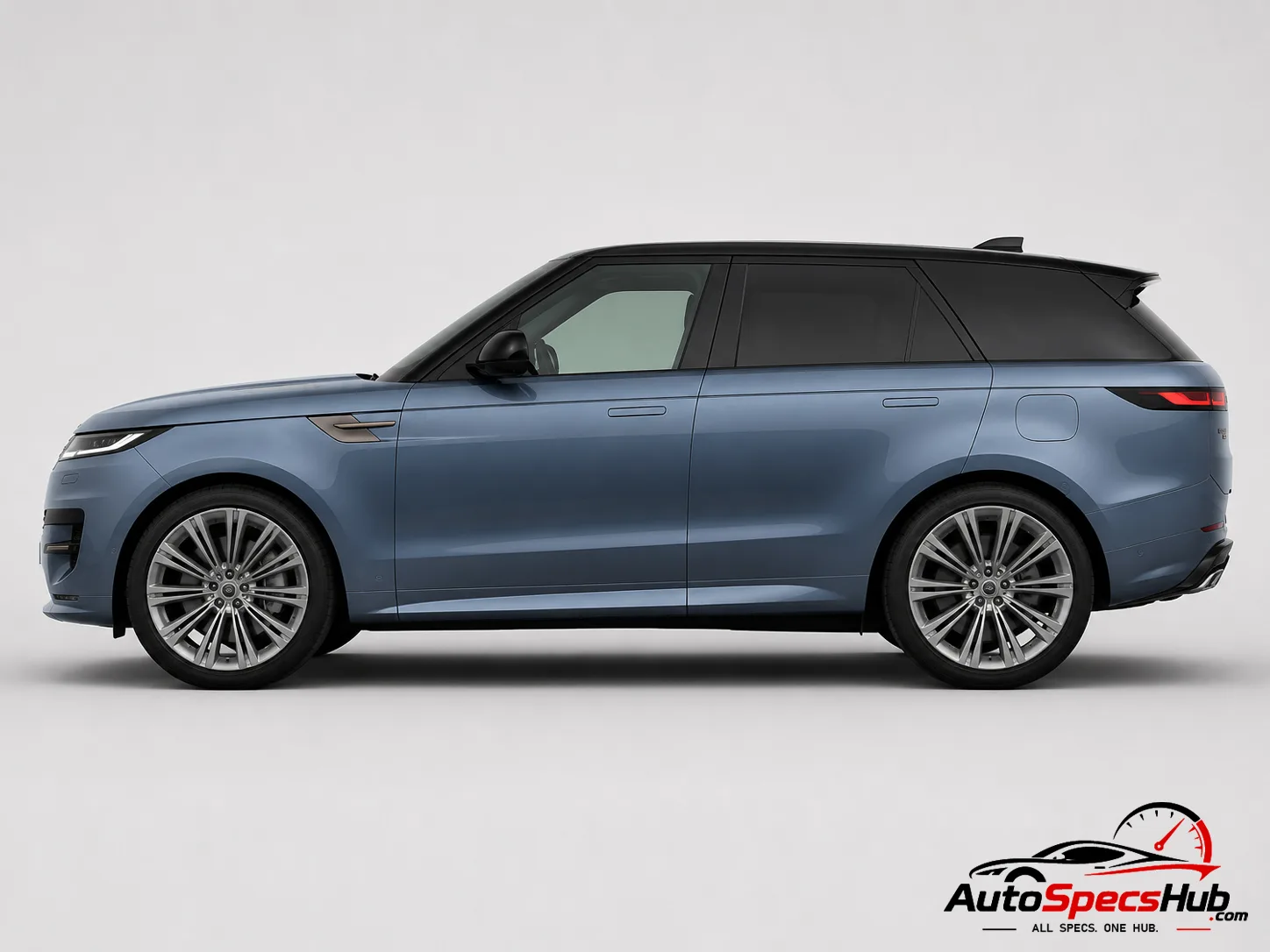 2022 Land Rover Range Rover Sport P400 side profile in Velocity Blue