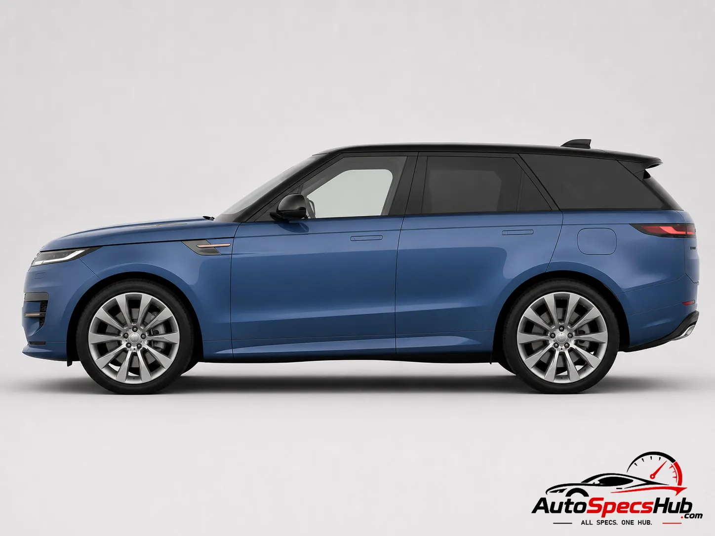 2022 Land Rover Range Rover Sport P440e side profile in Velocity Blue