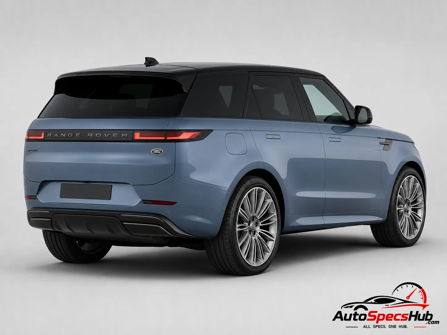 2022 Land Rover Range Rover Sport P360 rear three-quarter view in Blue