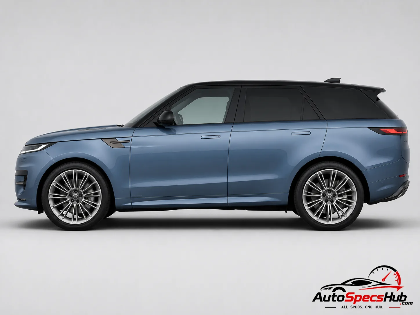 2022 Land Rover Range Rover Sport P360 side profile in Blue