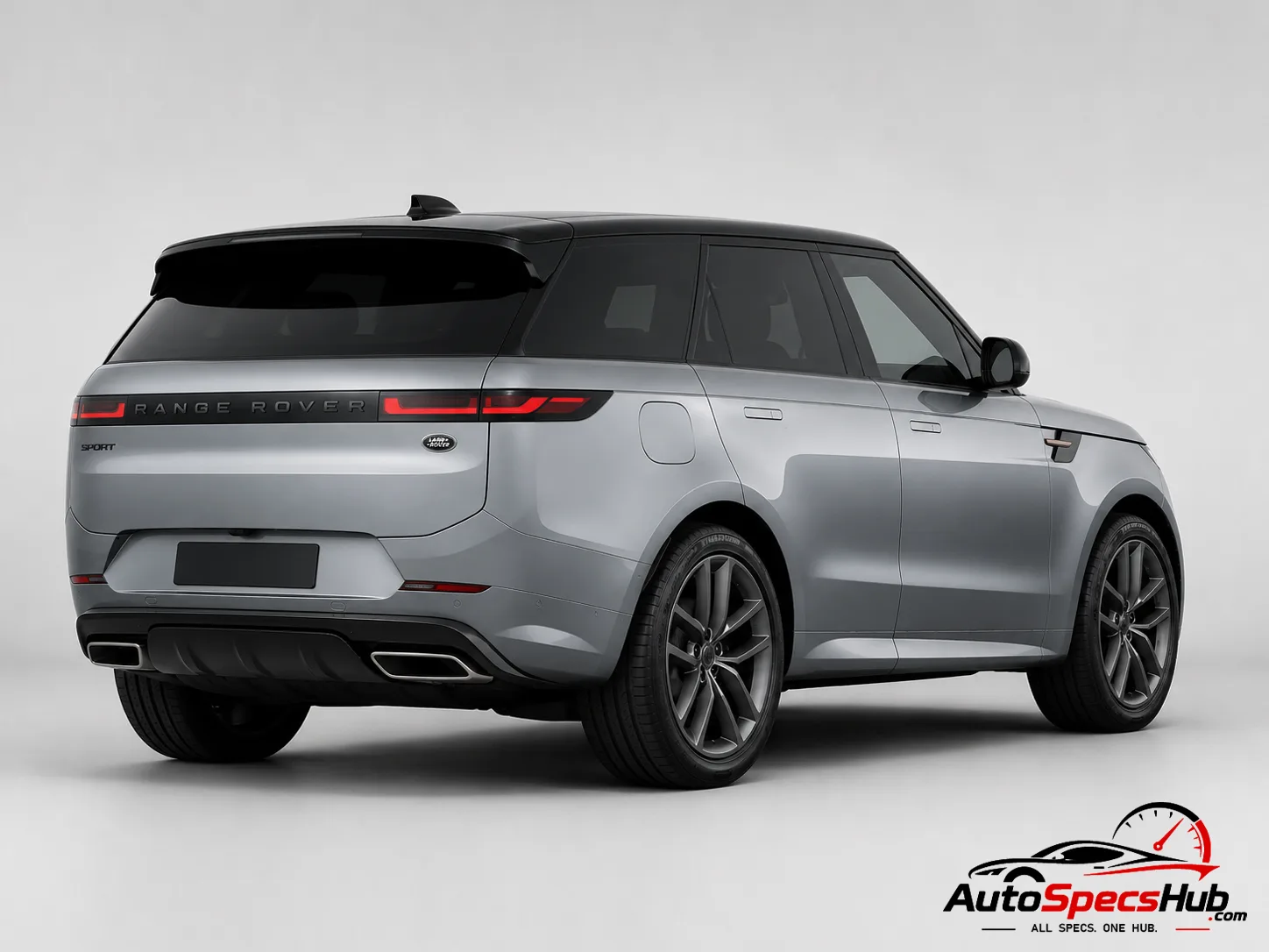 2022 Land Rover Range Rover Sport D300 rear three-quarter view in Eiger Grey
