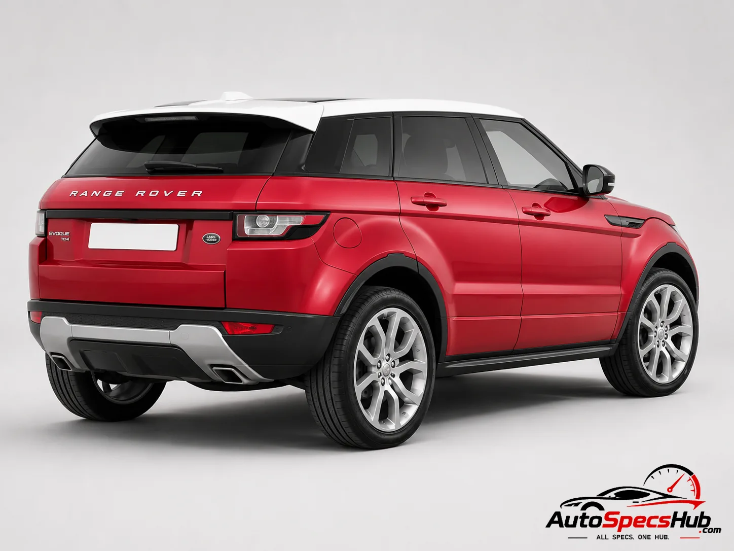 2011 Land Rover Range Rover Evoque 2.2 TD4 rear three-quarter view in Firenze Red