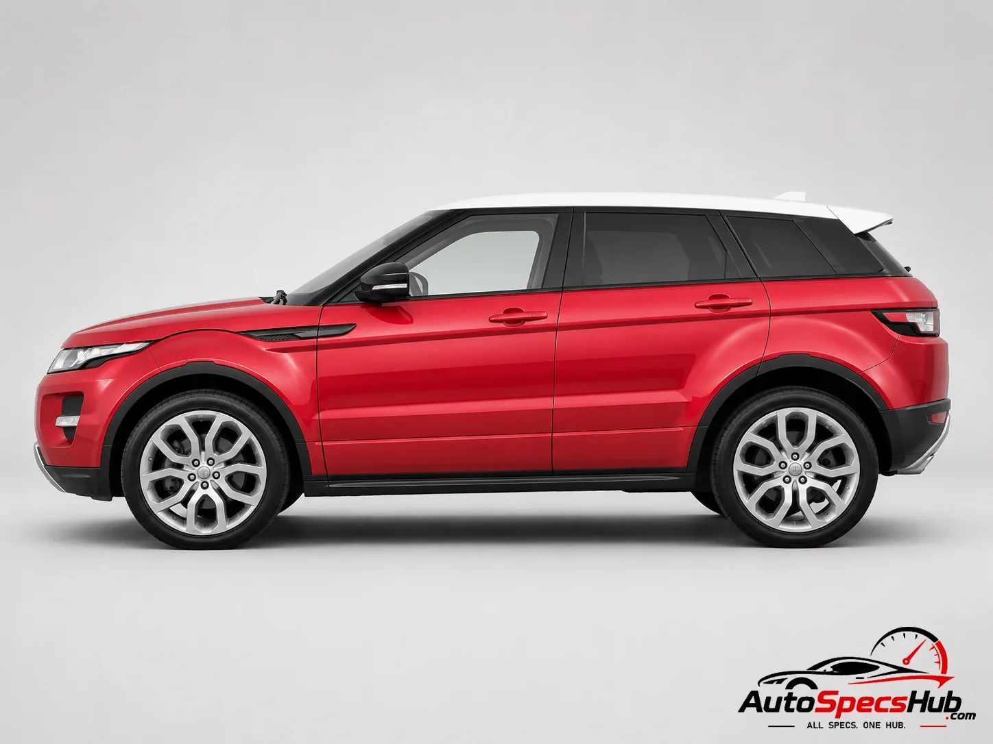 2011 Land Rover Range Rover Evoque 2.2 TD4 side profile in Firenze Red