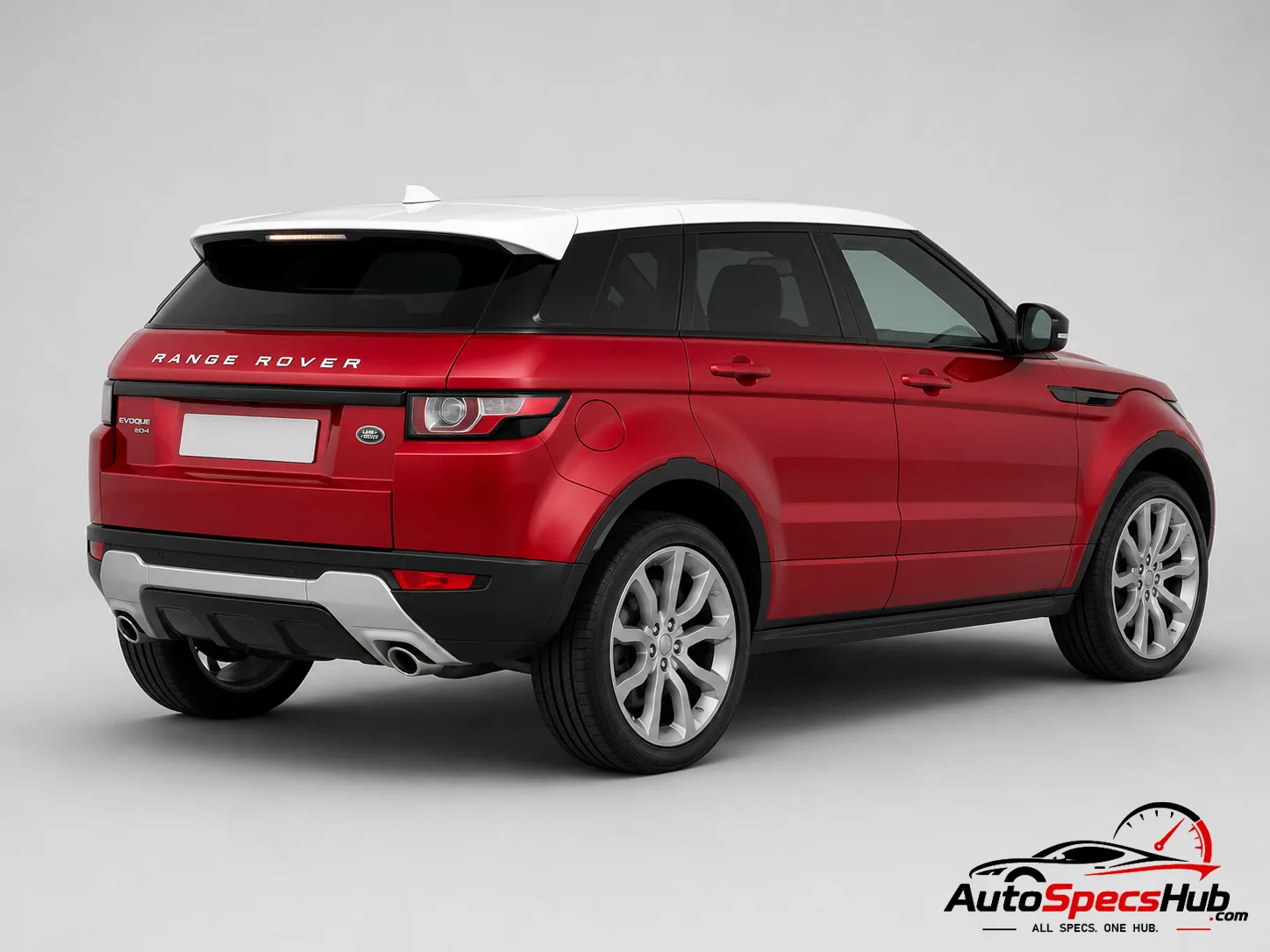 2011 Land Rover Range Rover Evoque 2.2 eD4 rear three-quarter view in Firenze Red