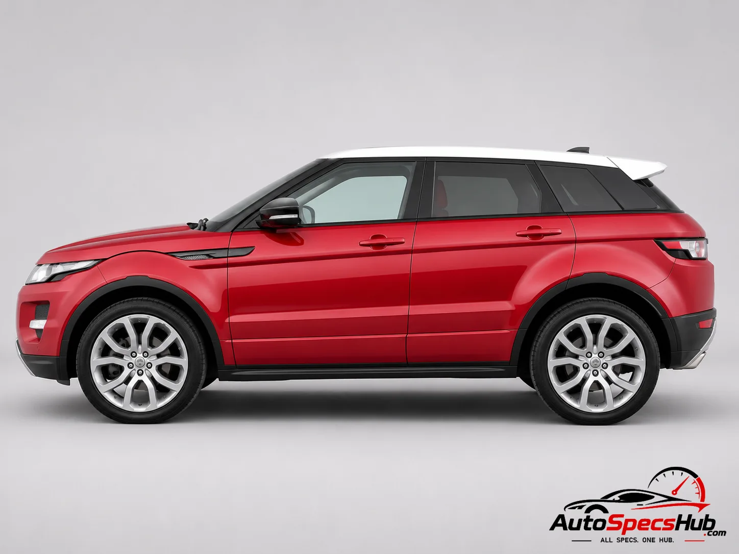 2011 Land Rover Range Rover Evoque 2.2 SD4 side profile in Firenze Red