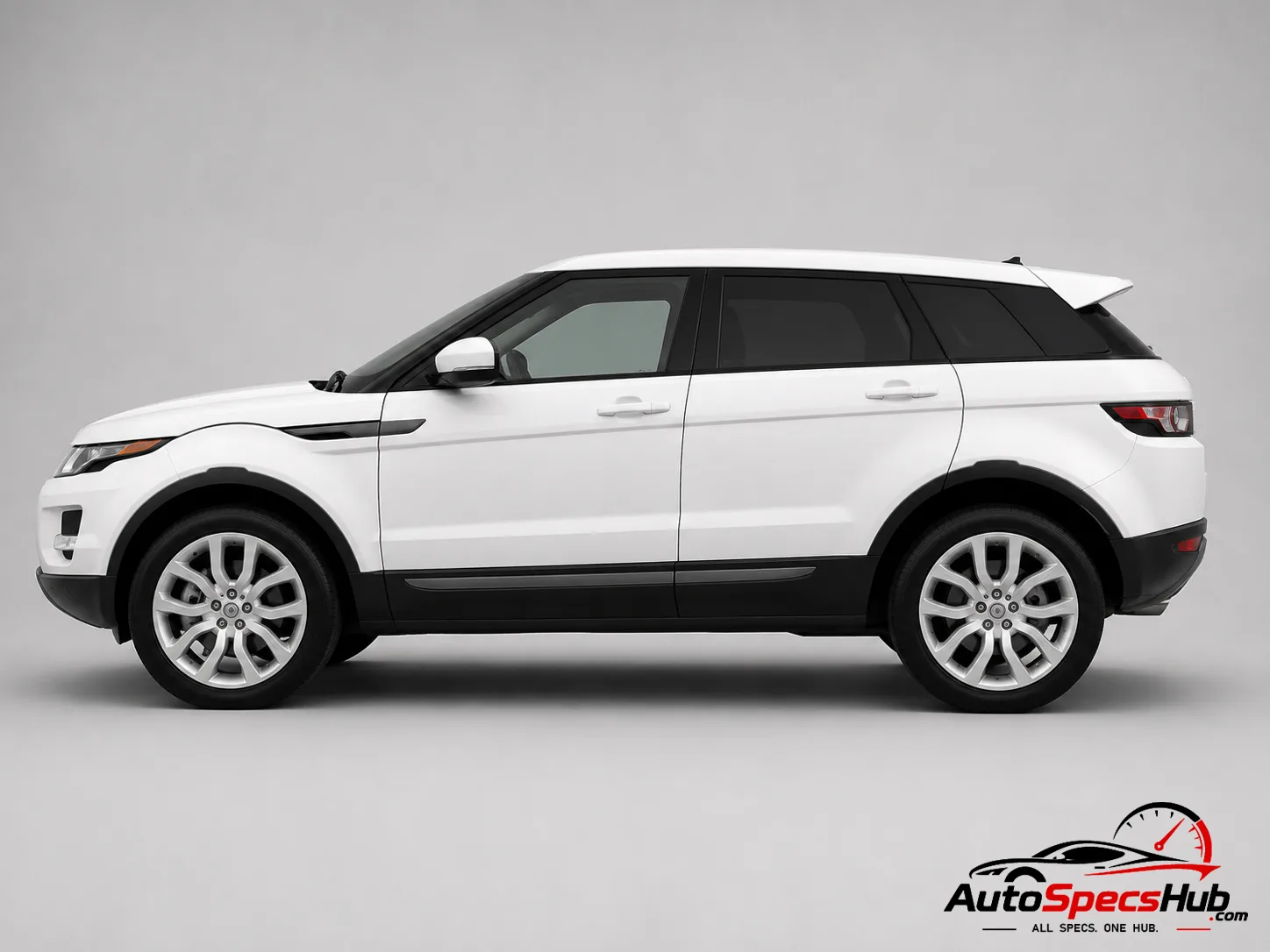 2011 Land Rover Range Rover Evoque 2.0 Si4 side profile in Fuji White