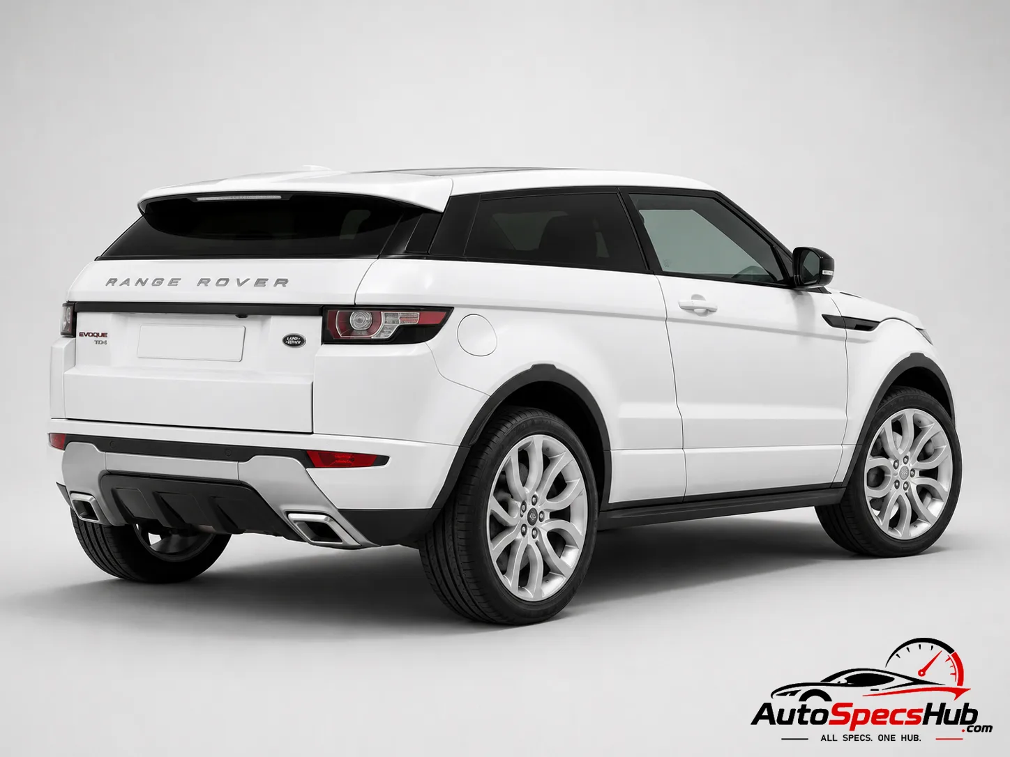 2011 Land Rover Range Rover Evoque Coupé 2.2 TD4 rear three-quarter view in Fuji White