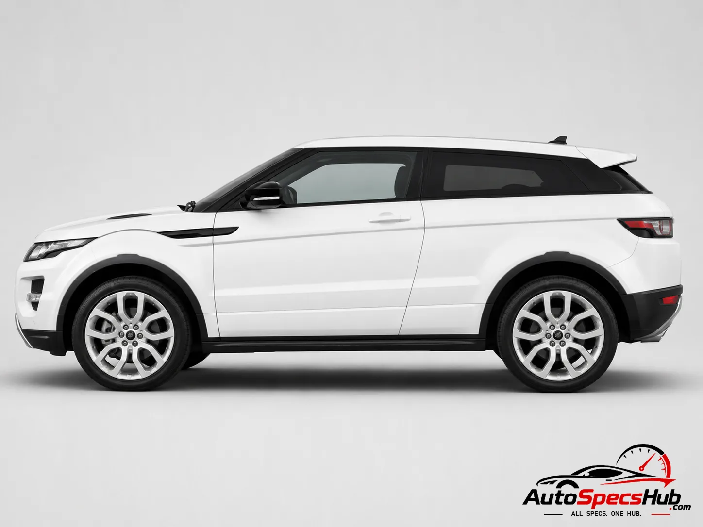 2011 Land Rover Range Rover Evoque Coupé 2.2 eD4 side profile in Fuji White