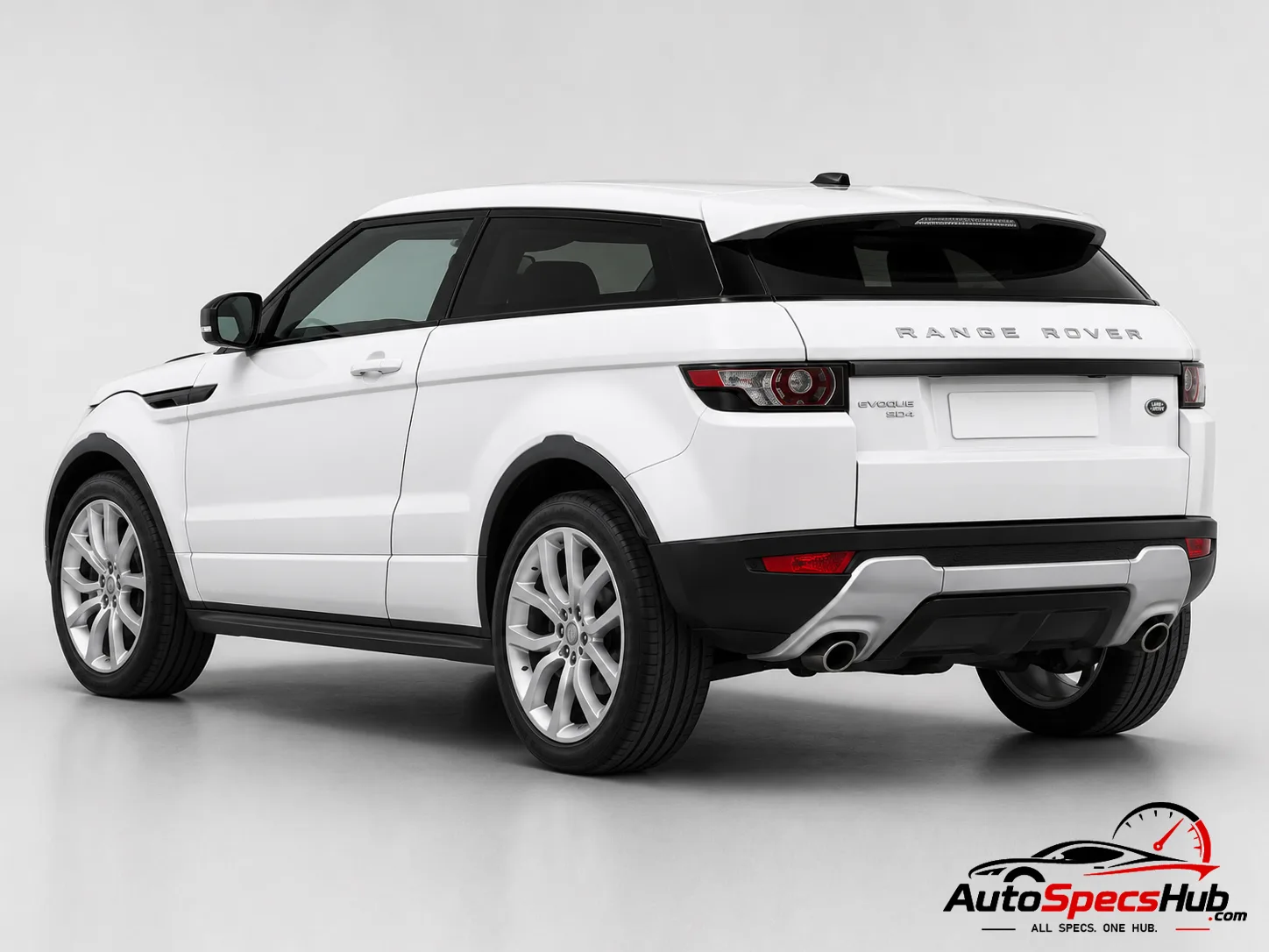 2011 Land Rover Range Rover Evoque Coupé 2.2 SD4 rear three-quarter view in Fuji White