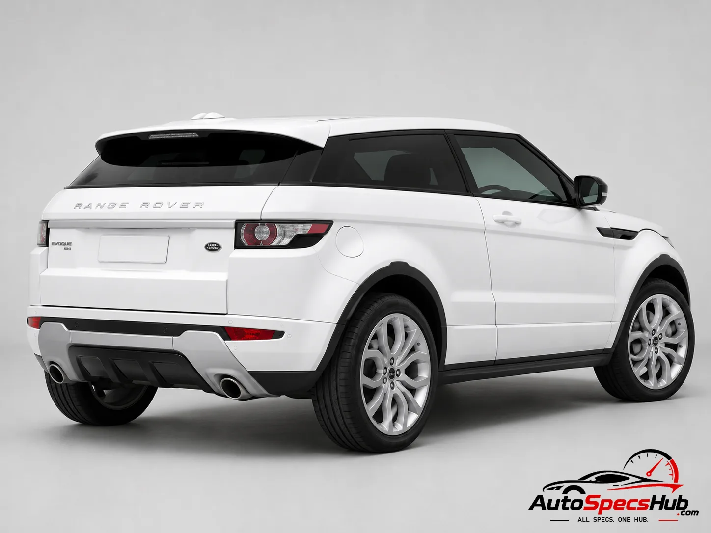 2011 Land Rover Range Rover Evoque Coupé 2.0 Si4 rear three-quarter view in Fuji White