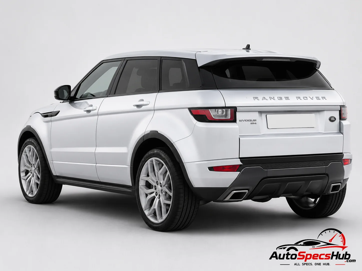 2015 Land Rover Range Rover Evoque Si4 rear three-quarter view in Fuji White