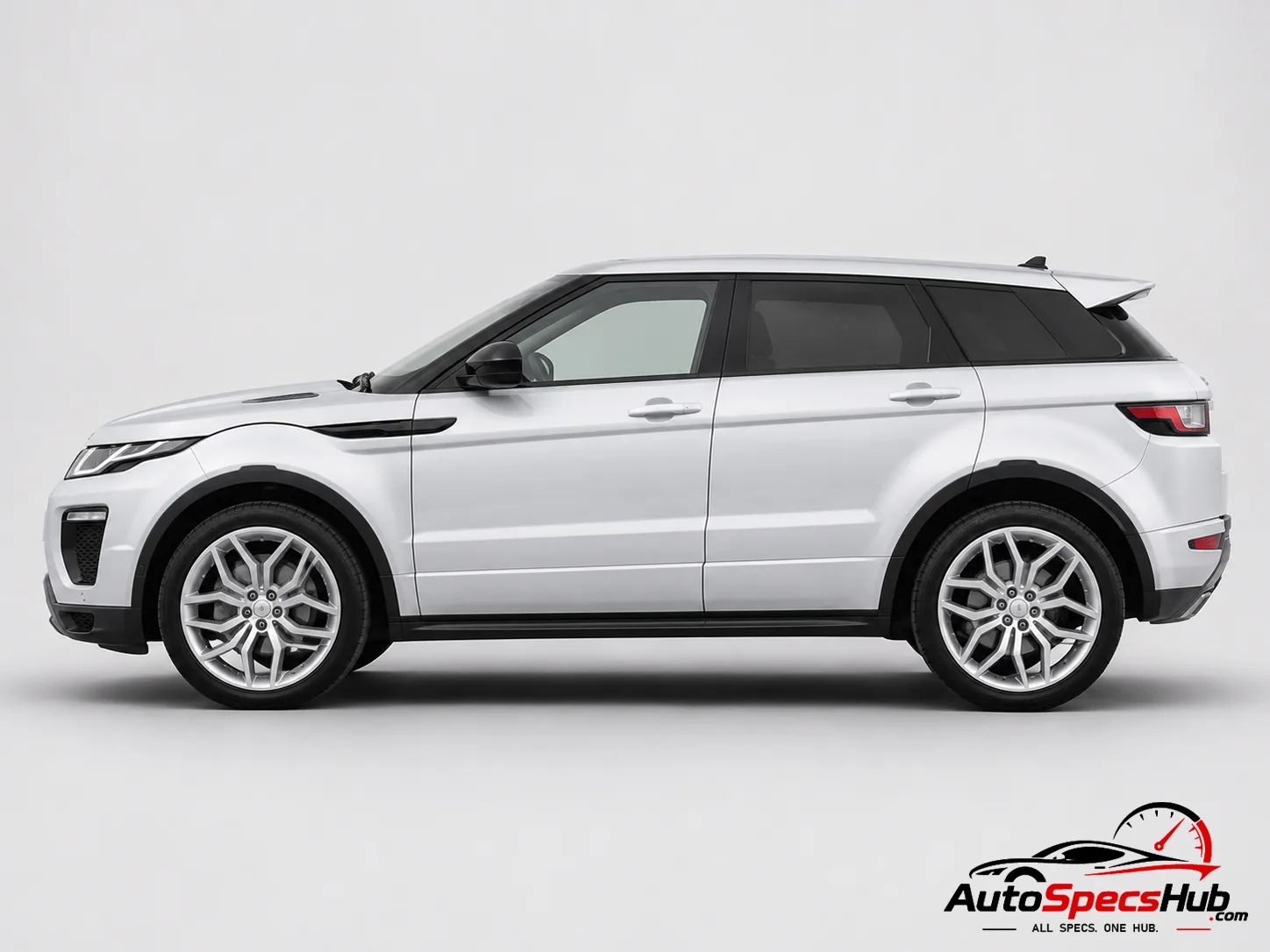 2015 Land Rover Range Rover Evoque Si4 side profile in Fuji White