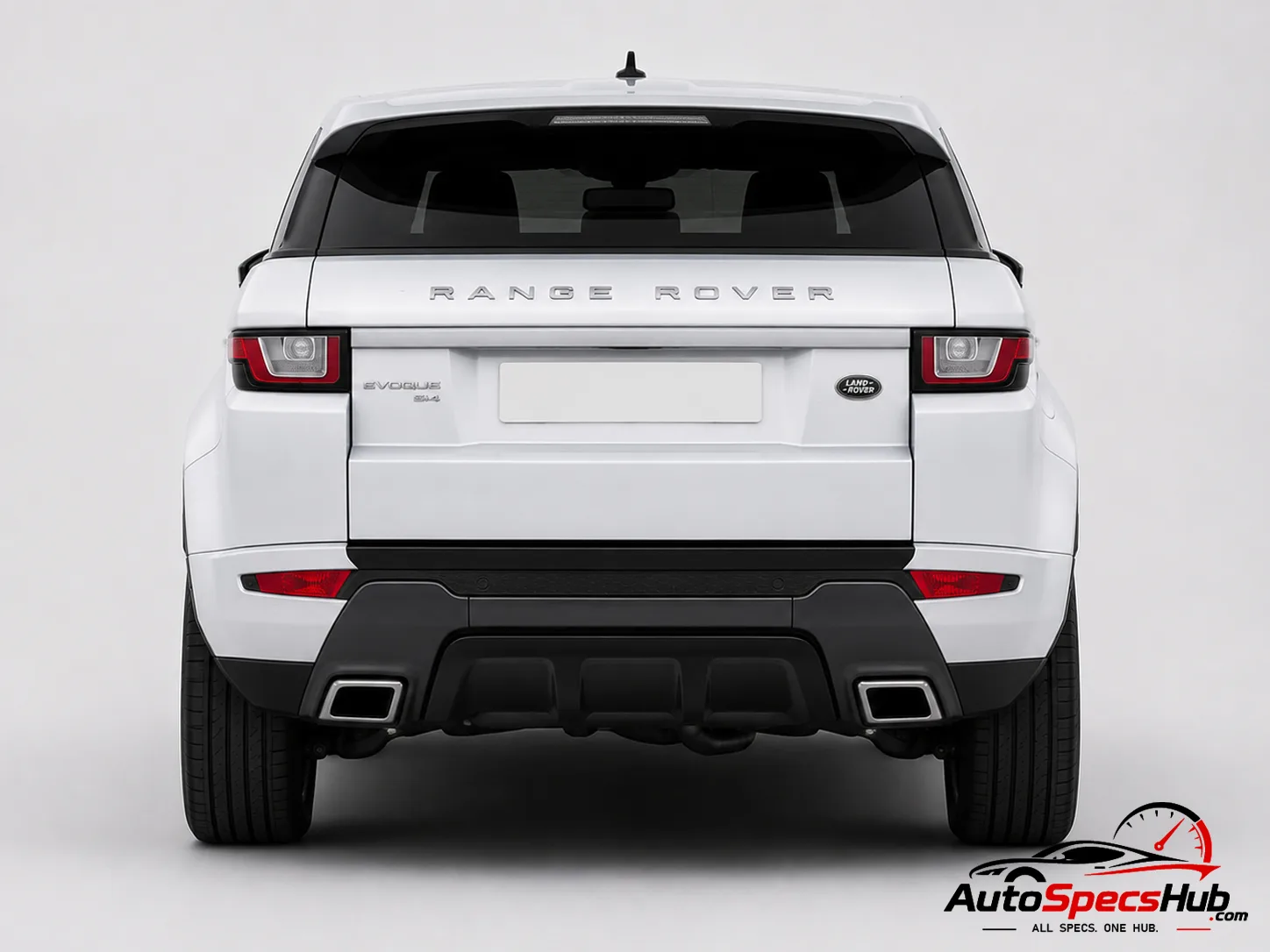 2015 Land Rover Range Rover Evoque Si4 rear view in Fuji White