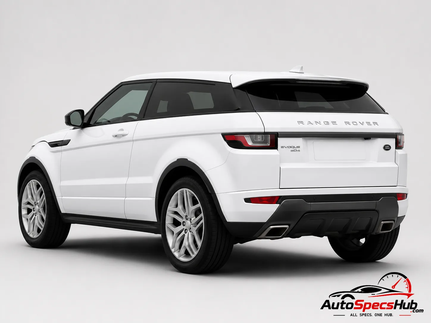 2015 Land Rover Range Rover Evoque Coupé eD4 E-Capability rear three-quarter view in Fuji White