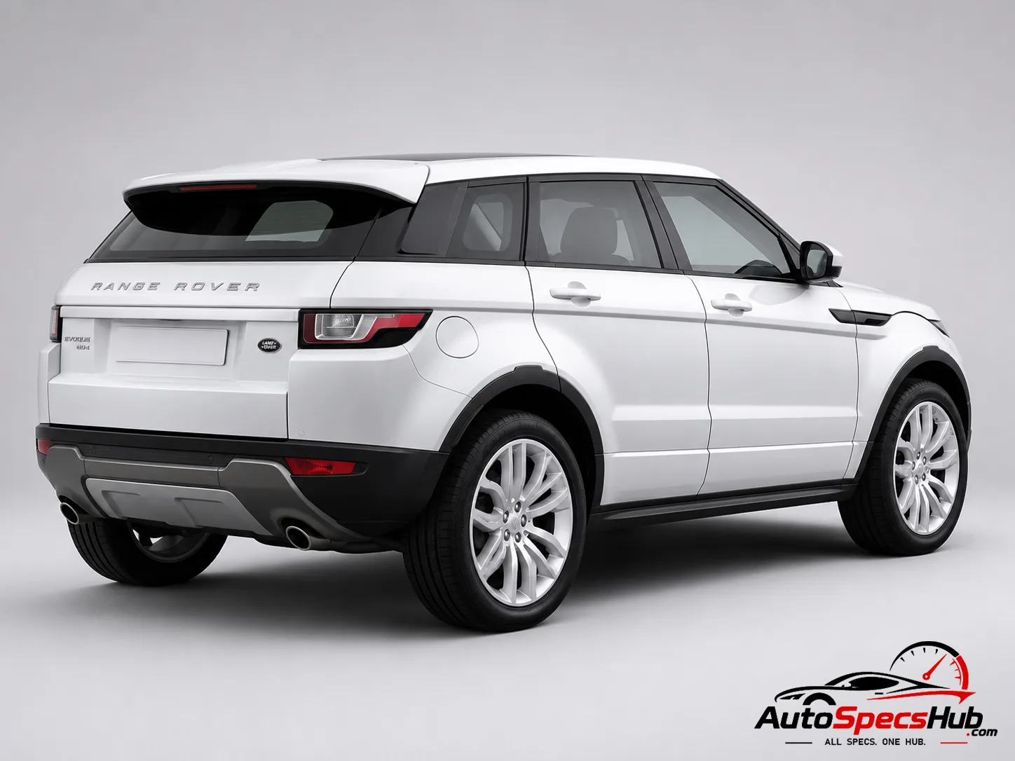 2015 Land Rover Range Rover Evoque eD4 E-Capability rear three-quarter view in Fuji White