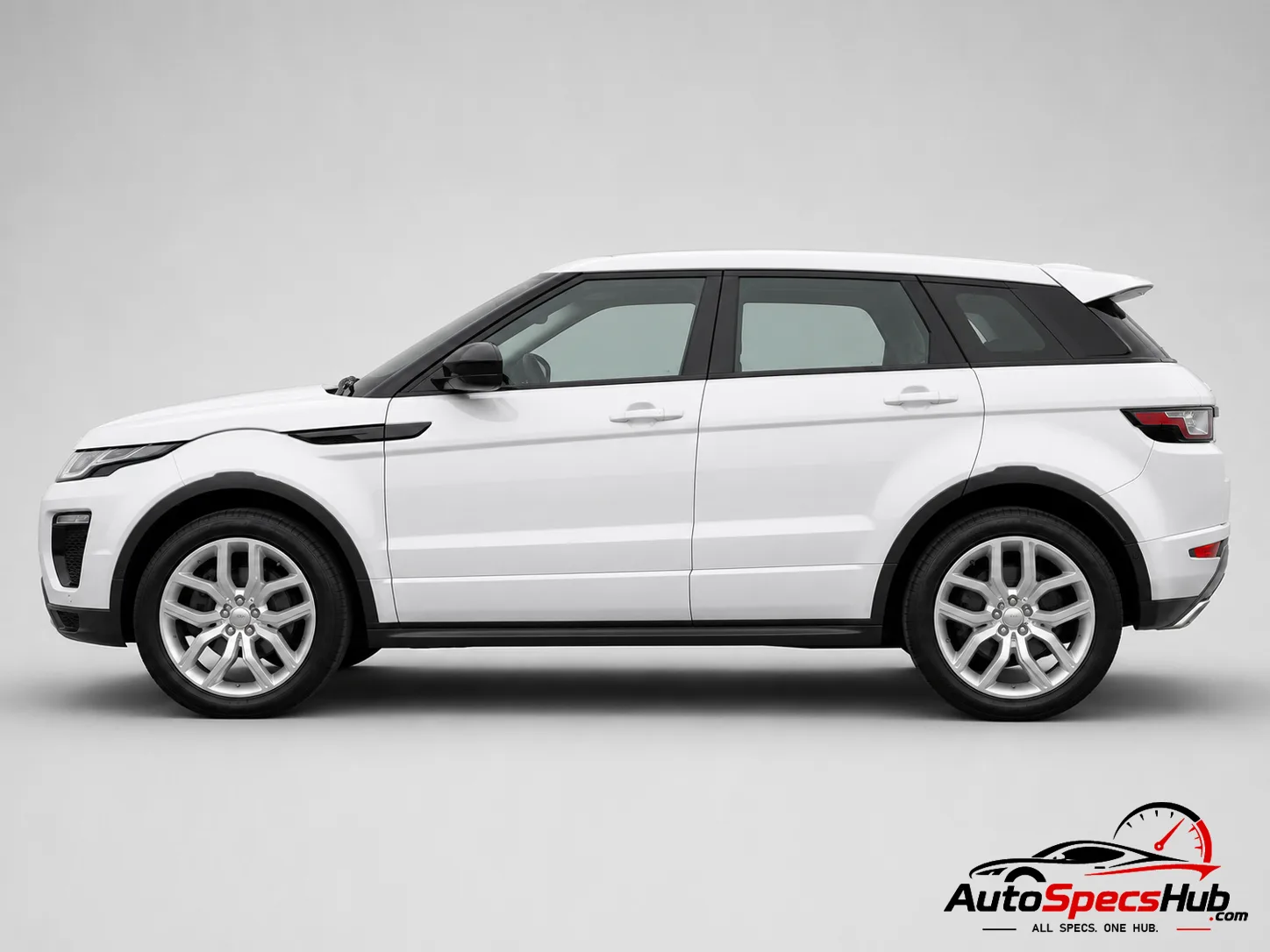 2015 Land Rover Range Rover Evoque TD4 E-Capability side profile in Fuji White
