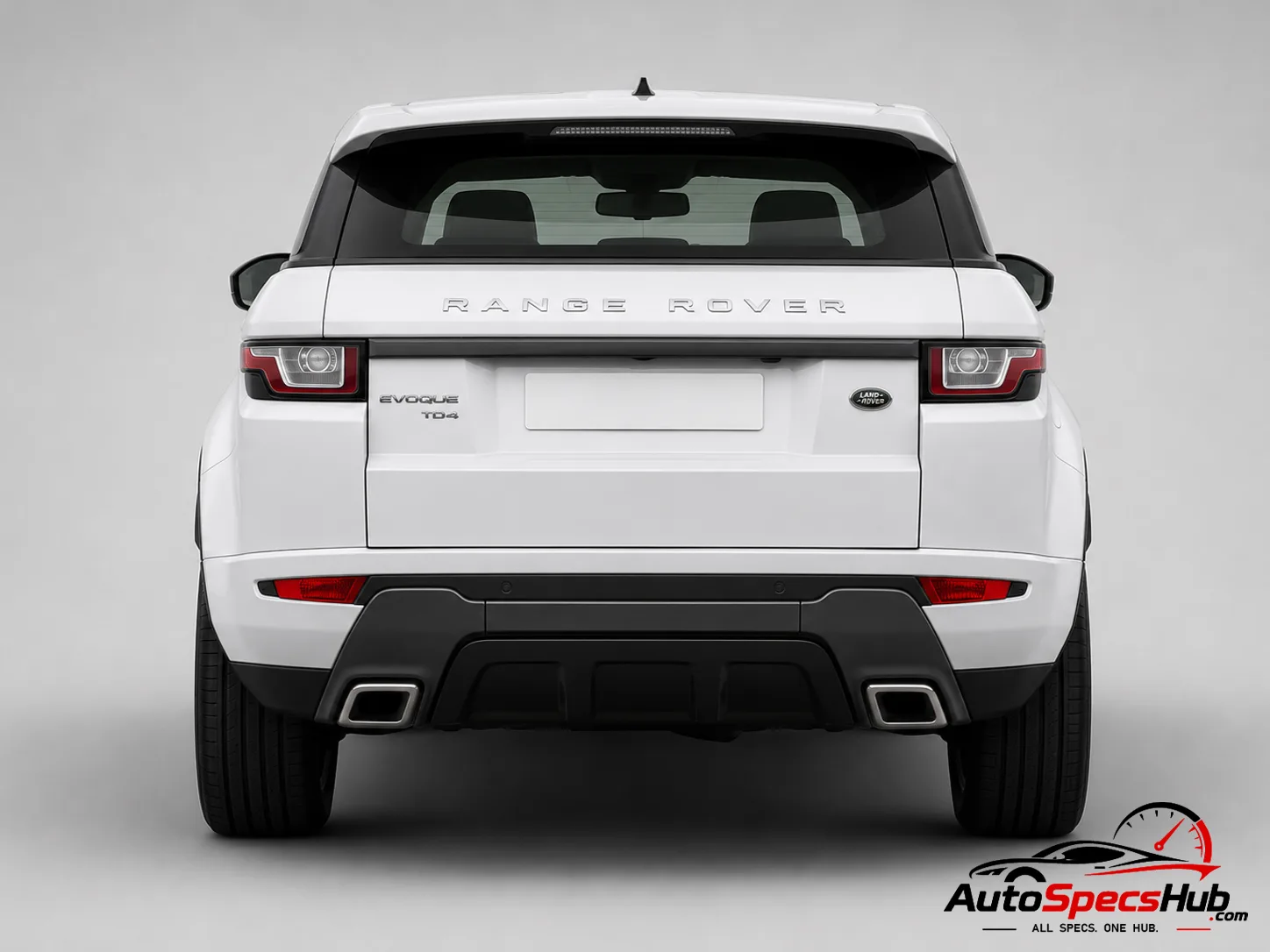 2015 Land Rover Range Rover Evoque TD4 E-Capability rear view in Fuji White