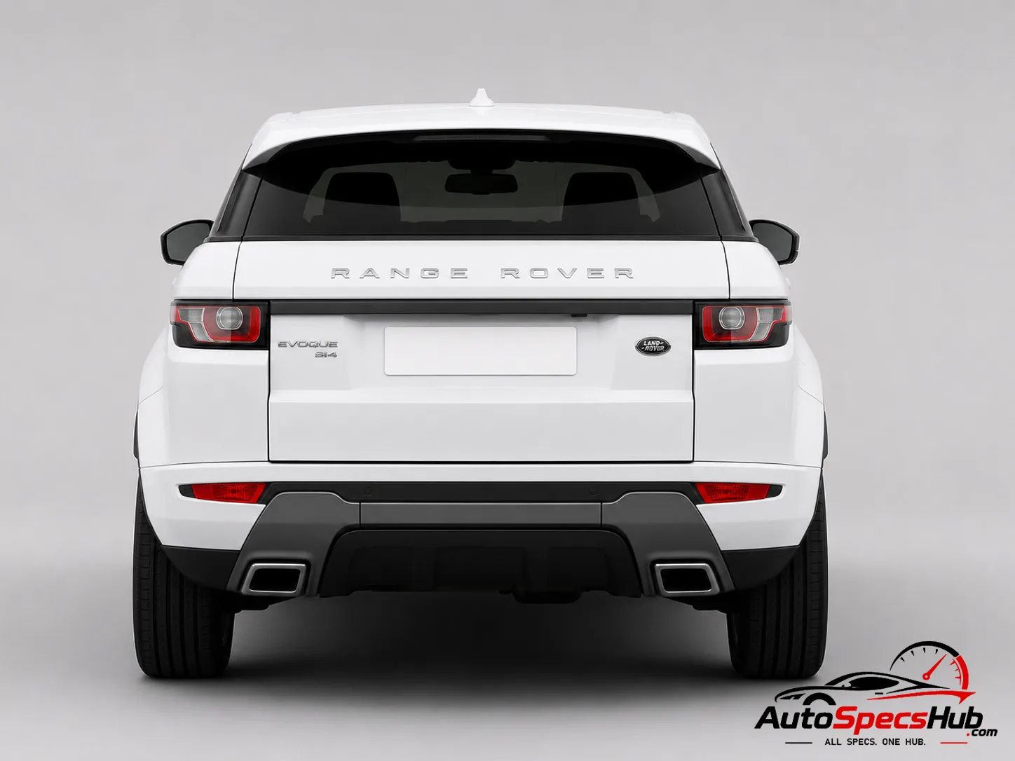 2015 Land Rover Range Rover Evoque Coupé Si4 rear view in Fuji White